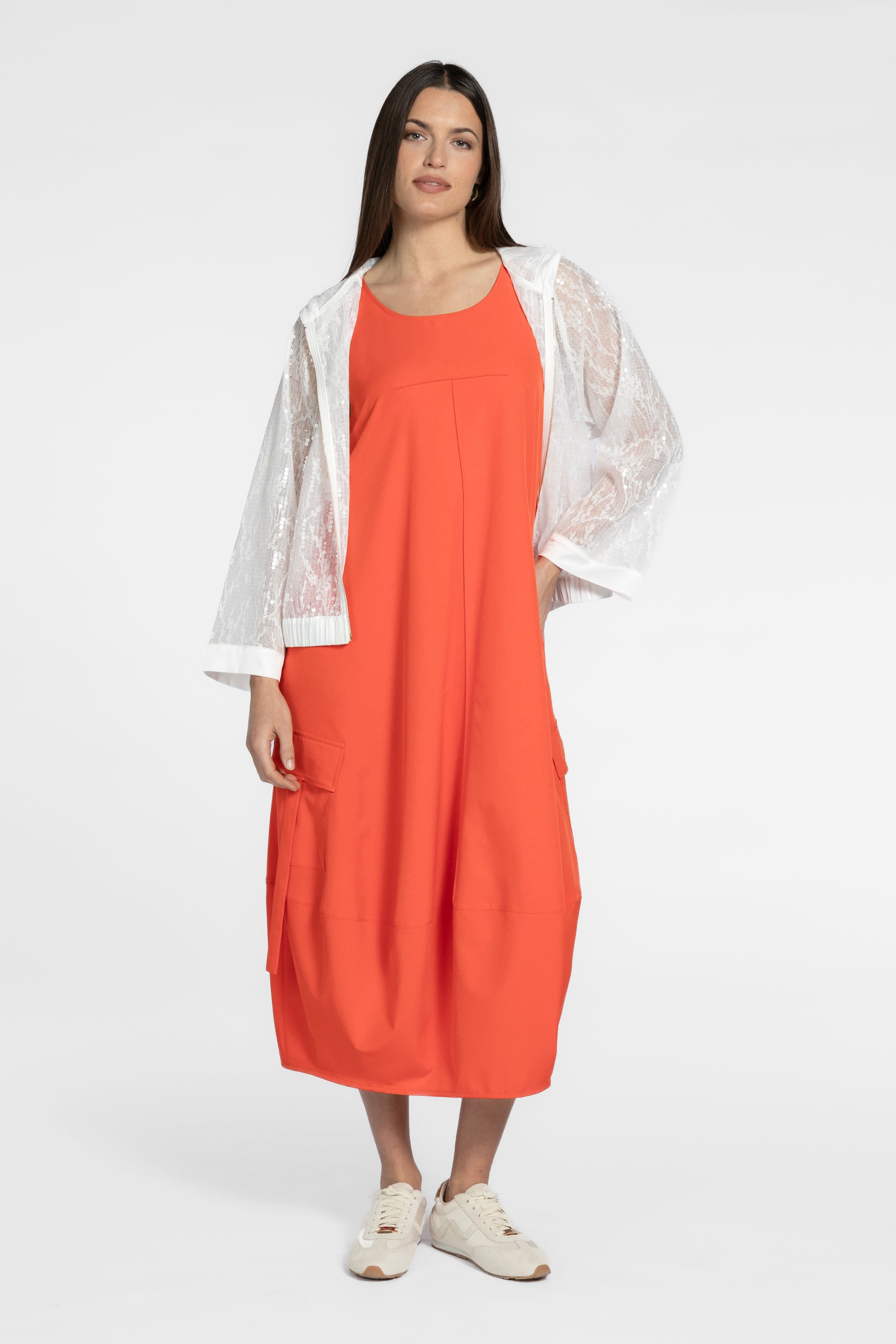 Cora Bubble Hem Long Dress