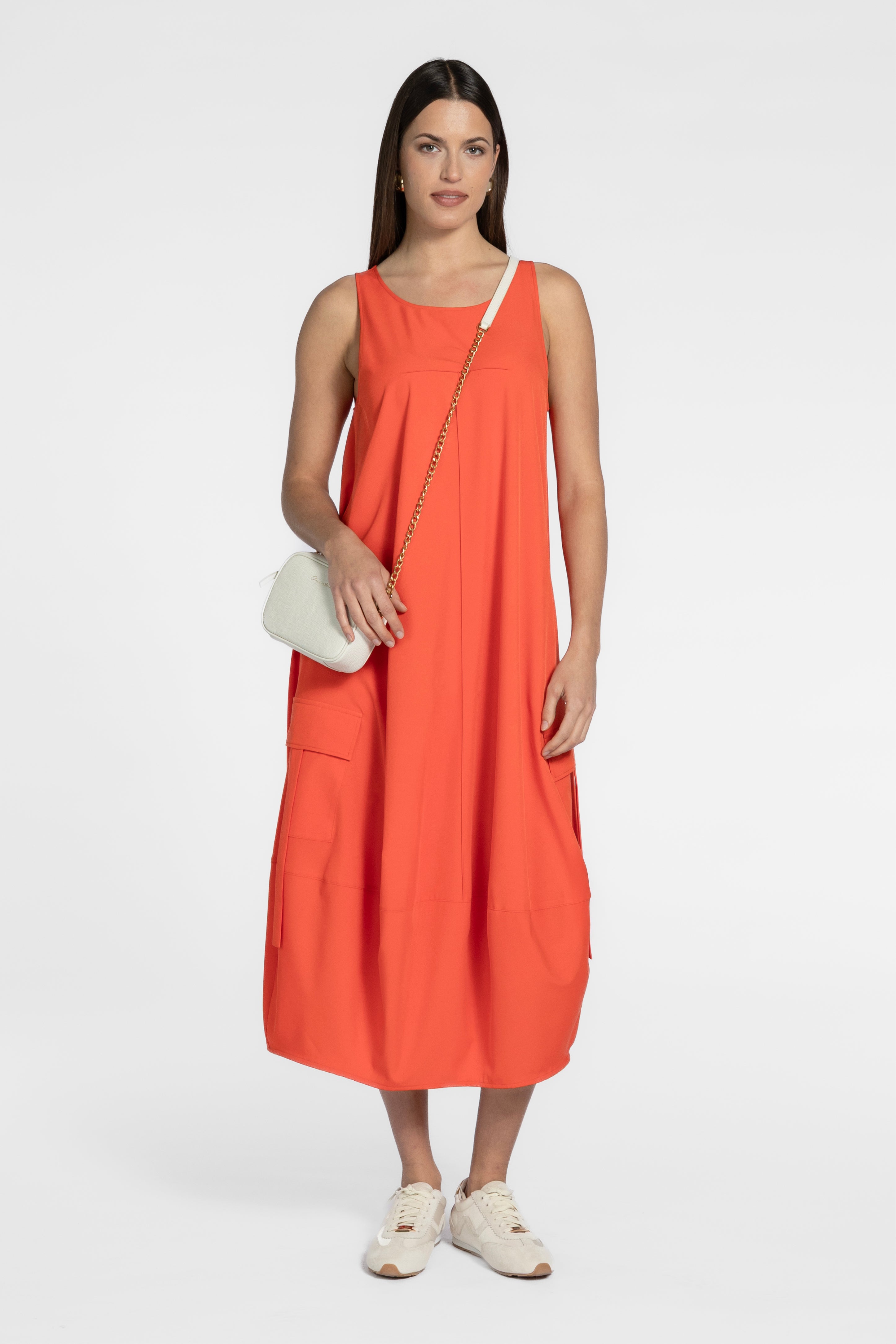 Cora Bubble Hem Long Dress