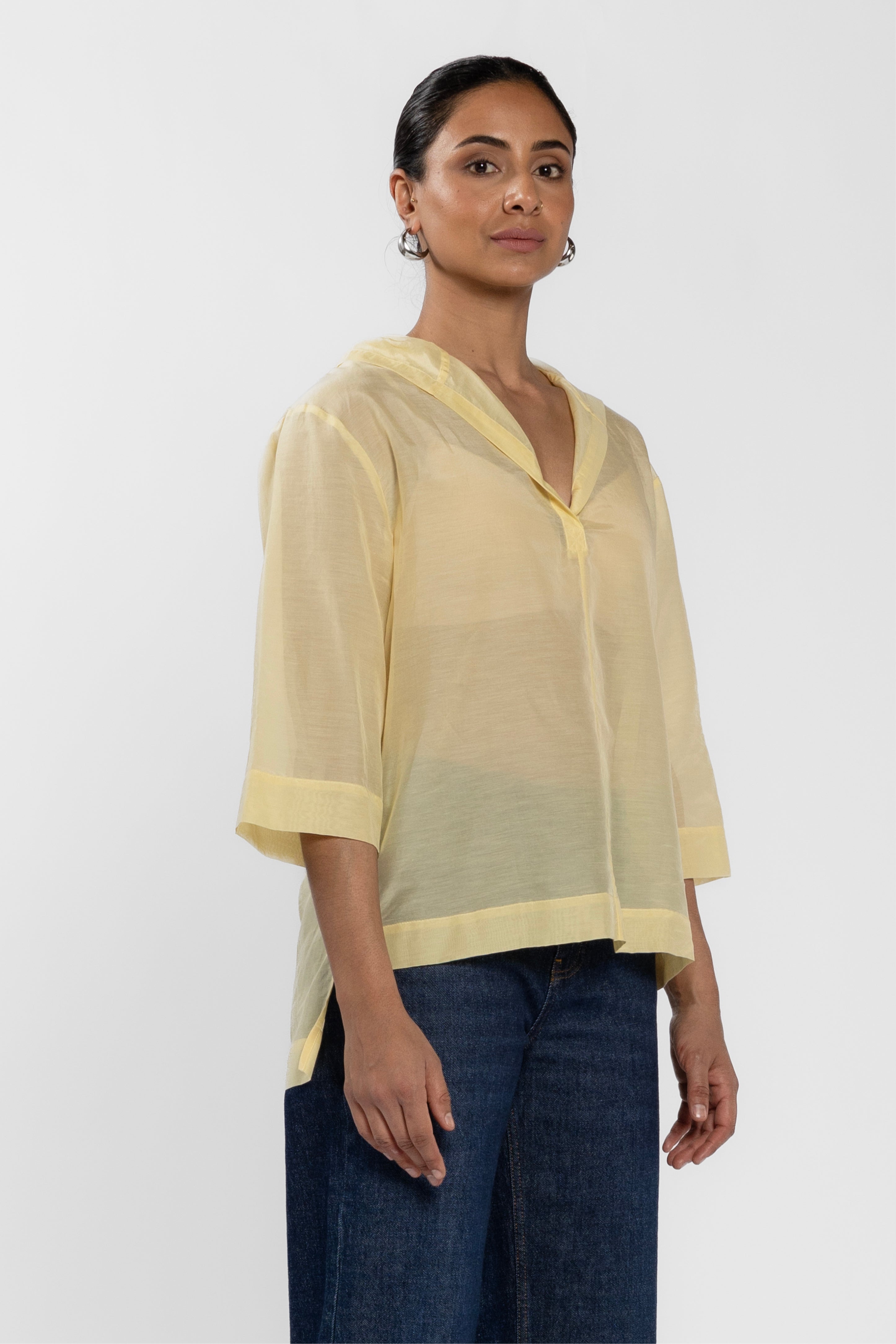 Corfu Cotton And Silk Hooded Top