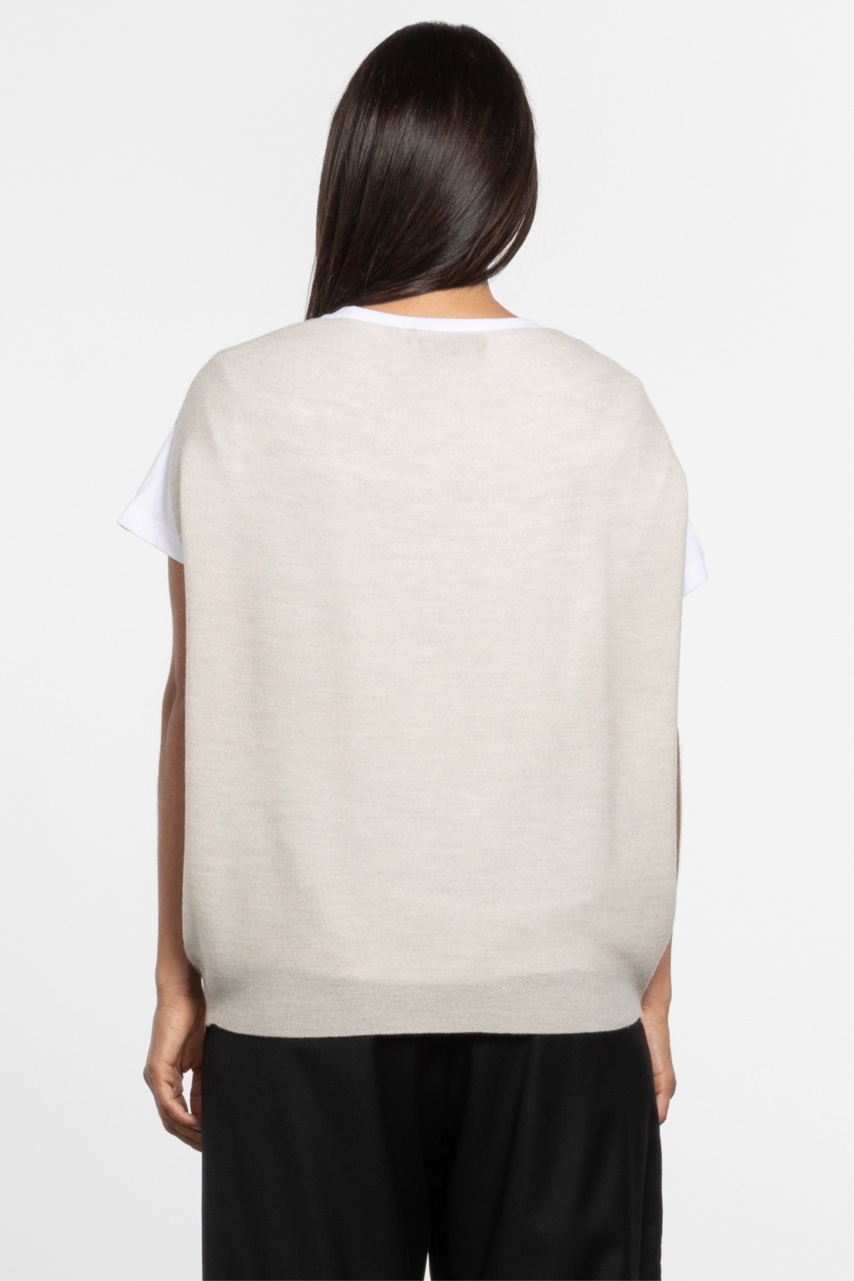 Frenchie Merino Sleeveless Gilet Top