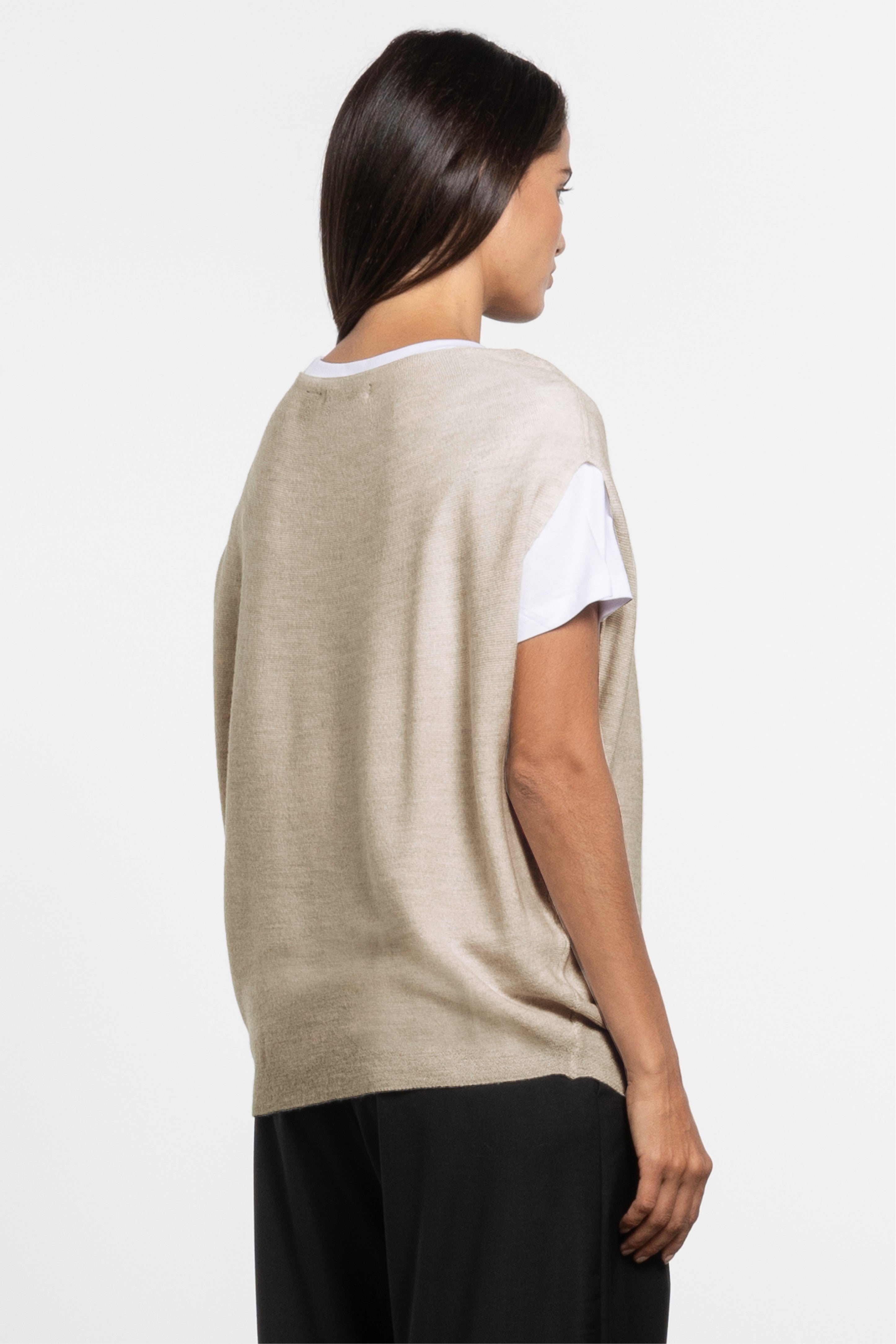 Frenchie Merino Sleeveless Gilet Top