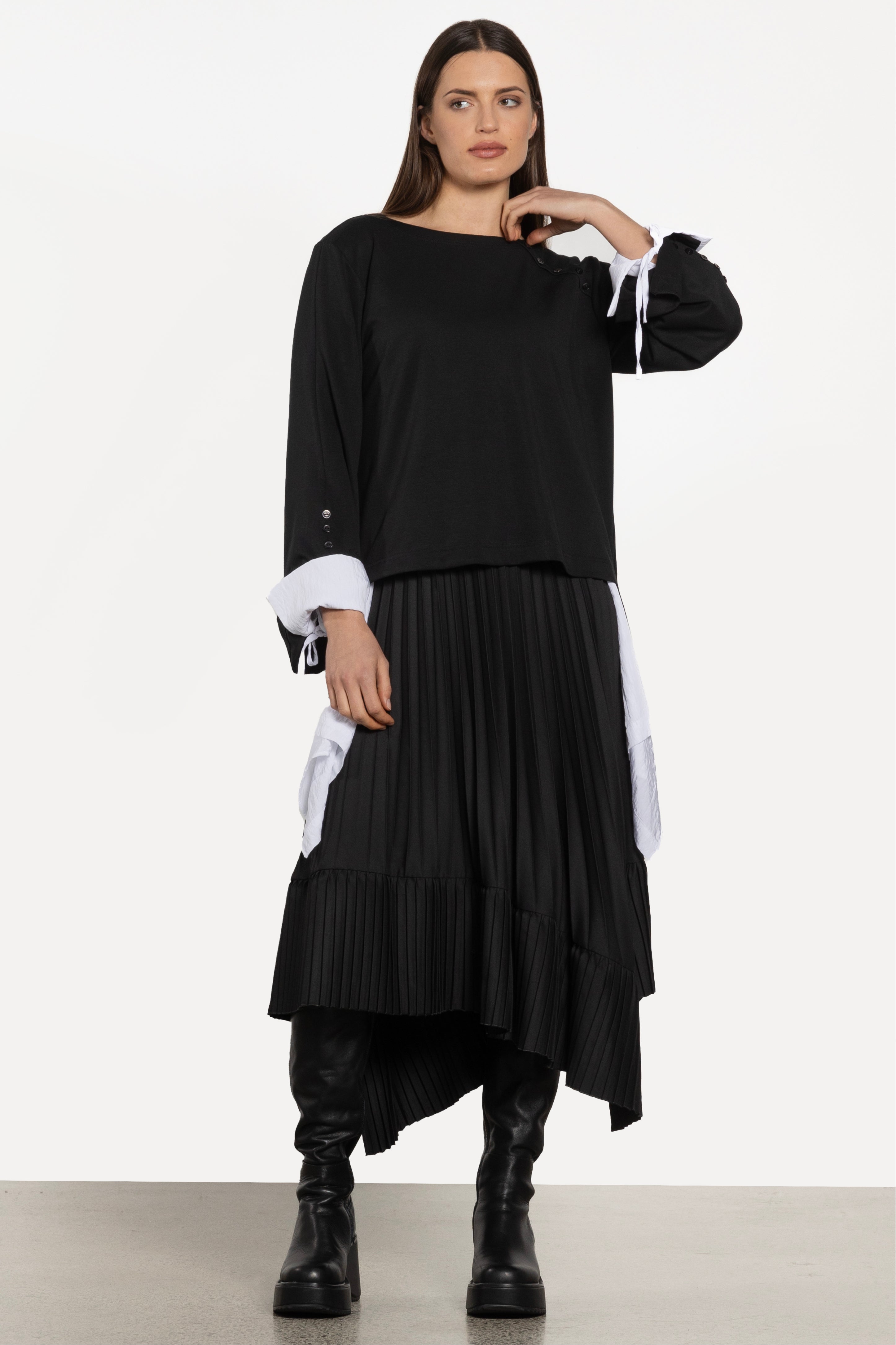 Frida Asymmetrical Pleated Skirt