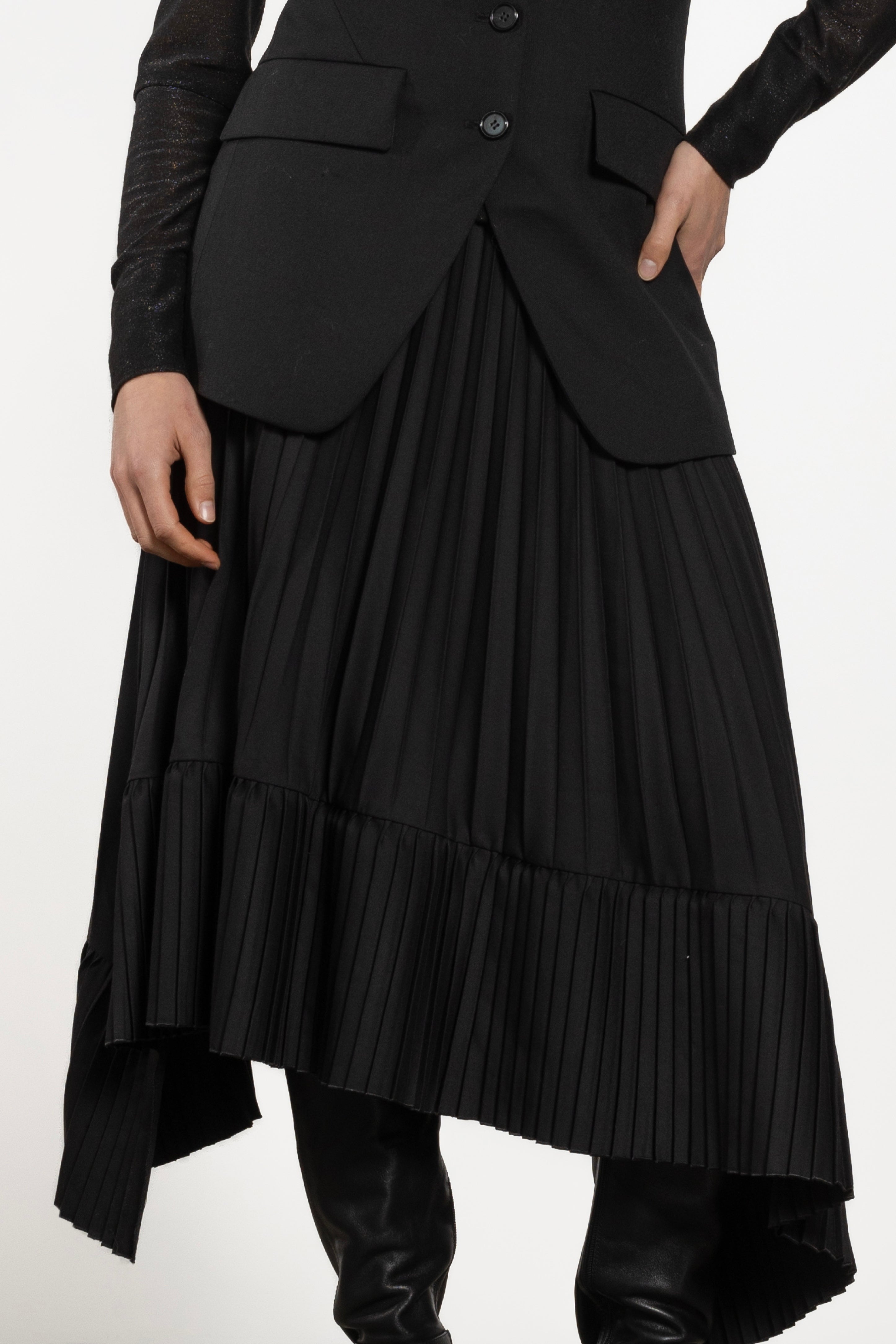 Frida Asymmetrical Pleated Skirt
