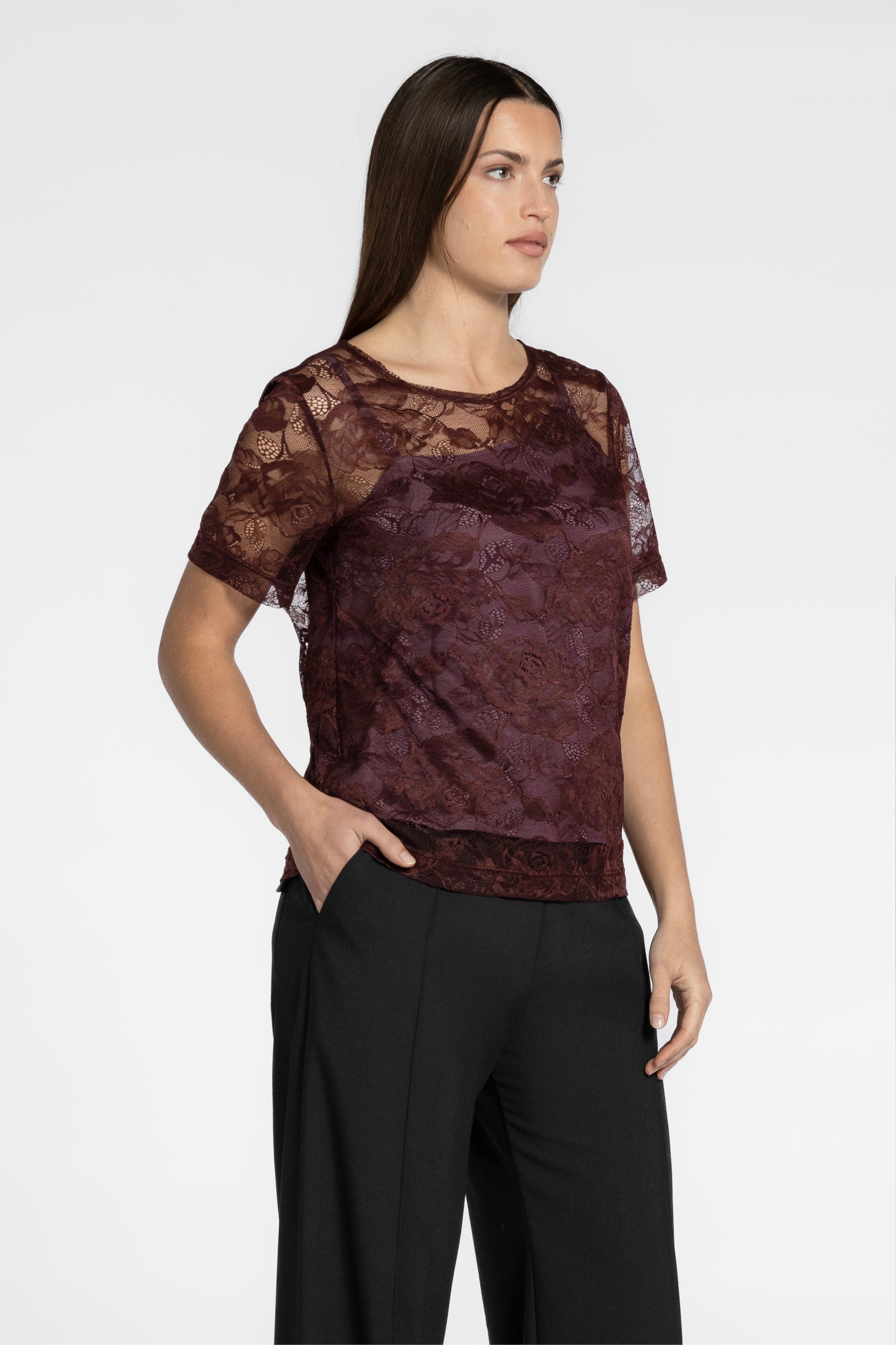 Glam Lace Top With Cami