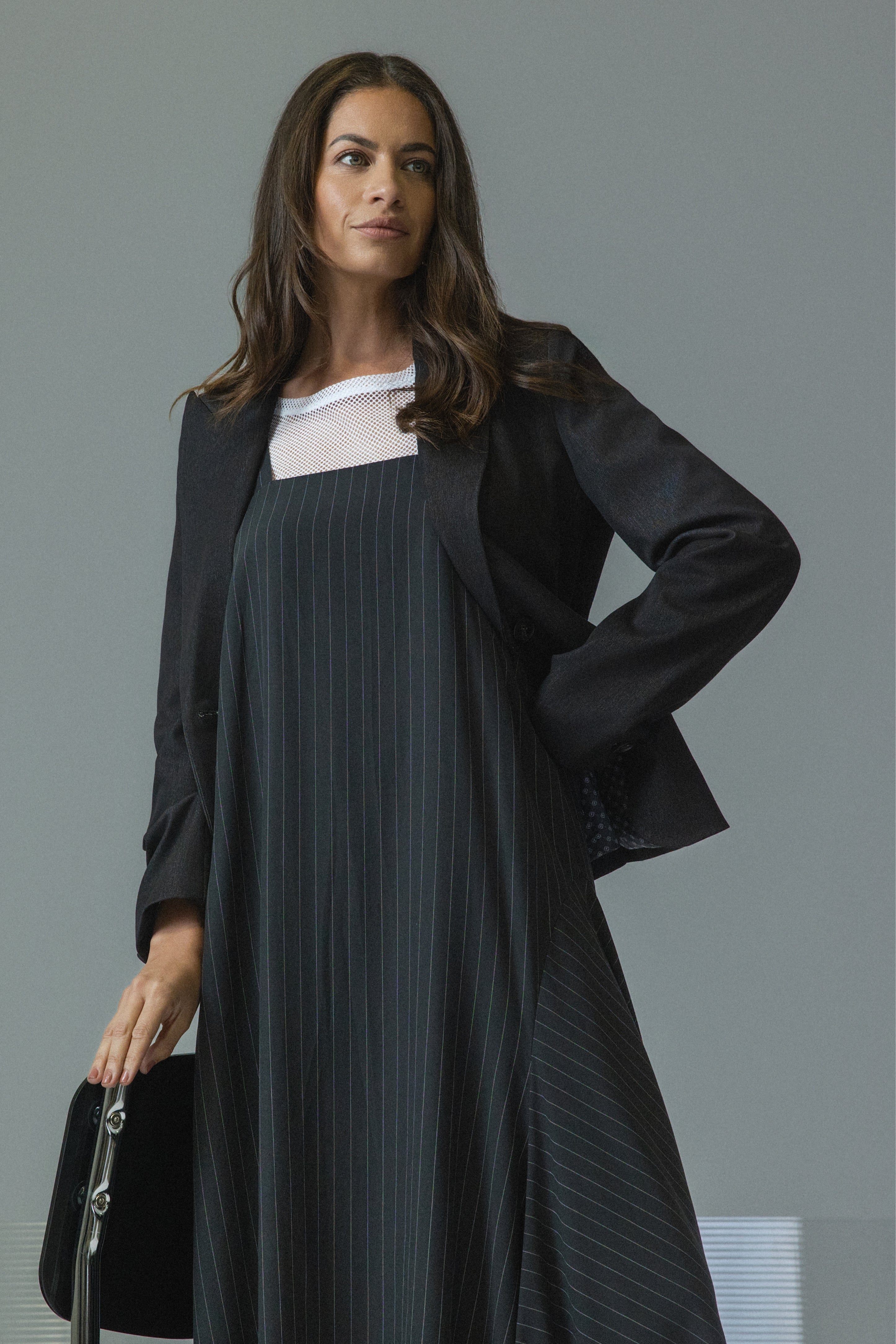 Grace Denim-Look Single Breasted Blazer