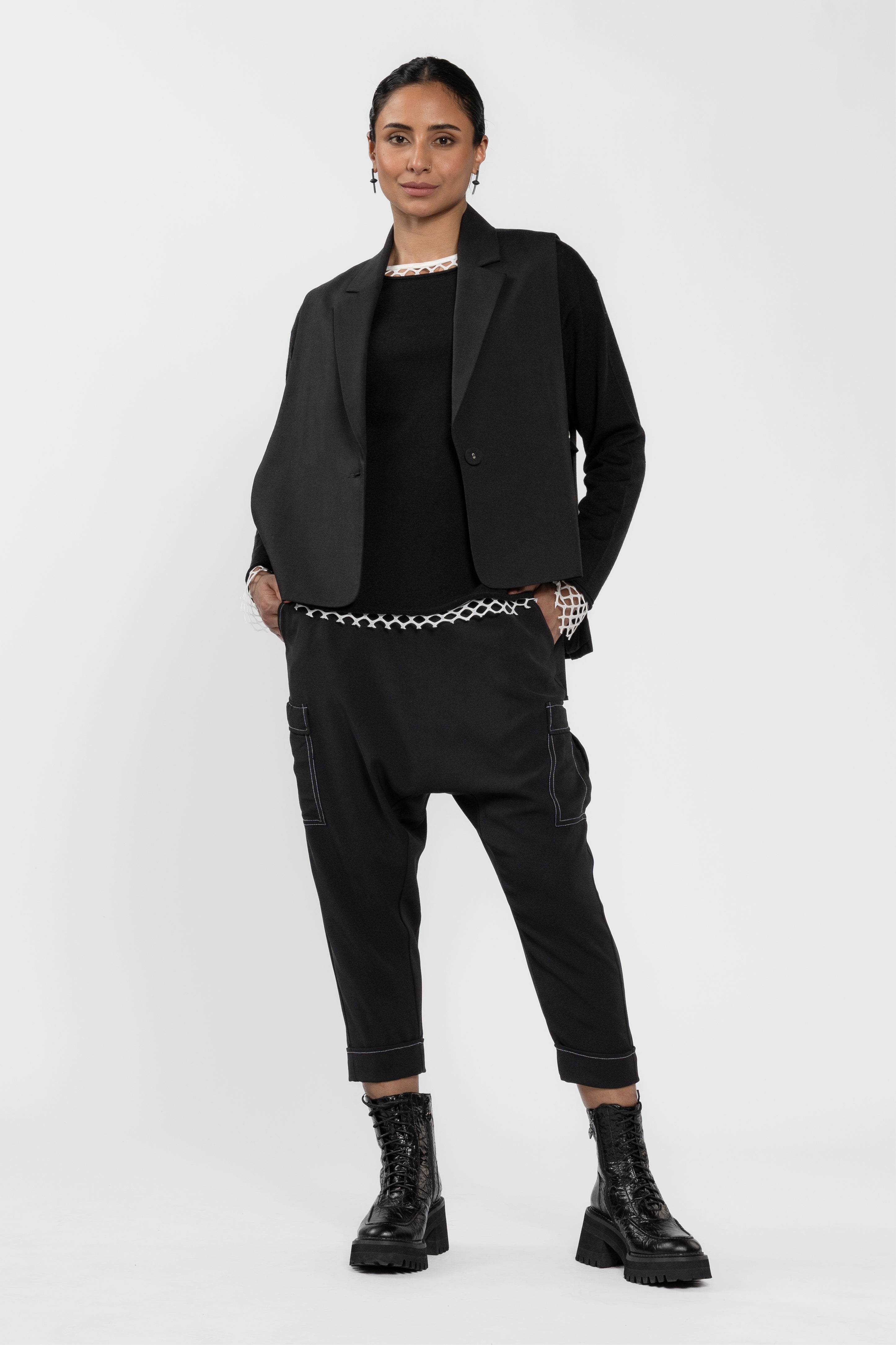 Hiro Drop Crotch Pant in Black | REPERTOIRE | Repertoire NZ