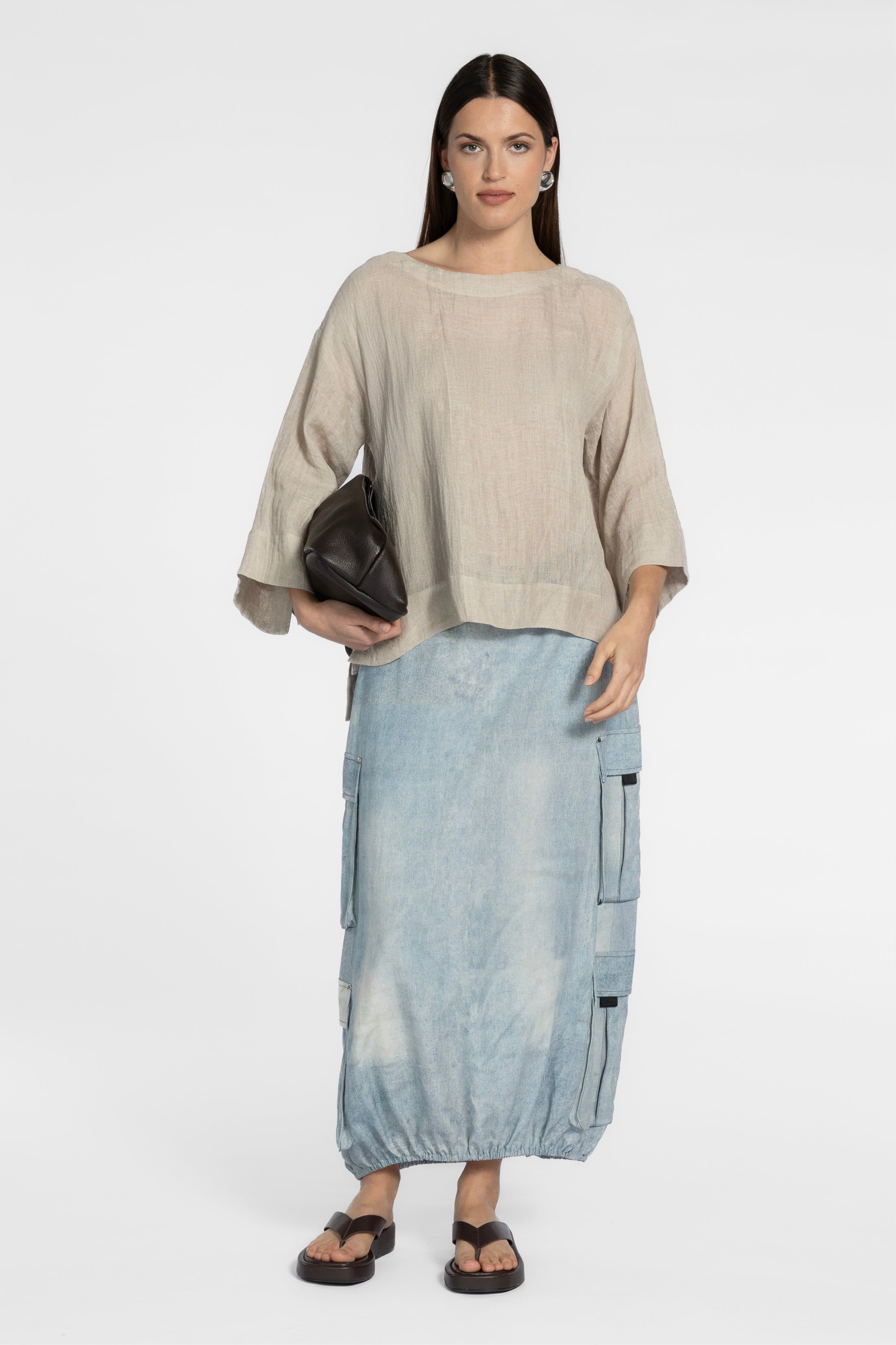 Iconic Print Long Skirt