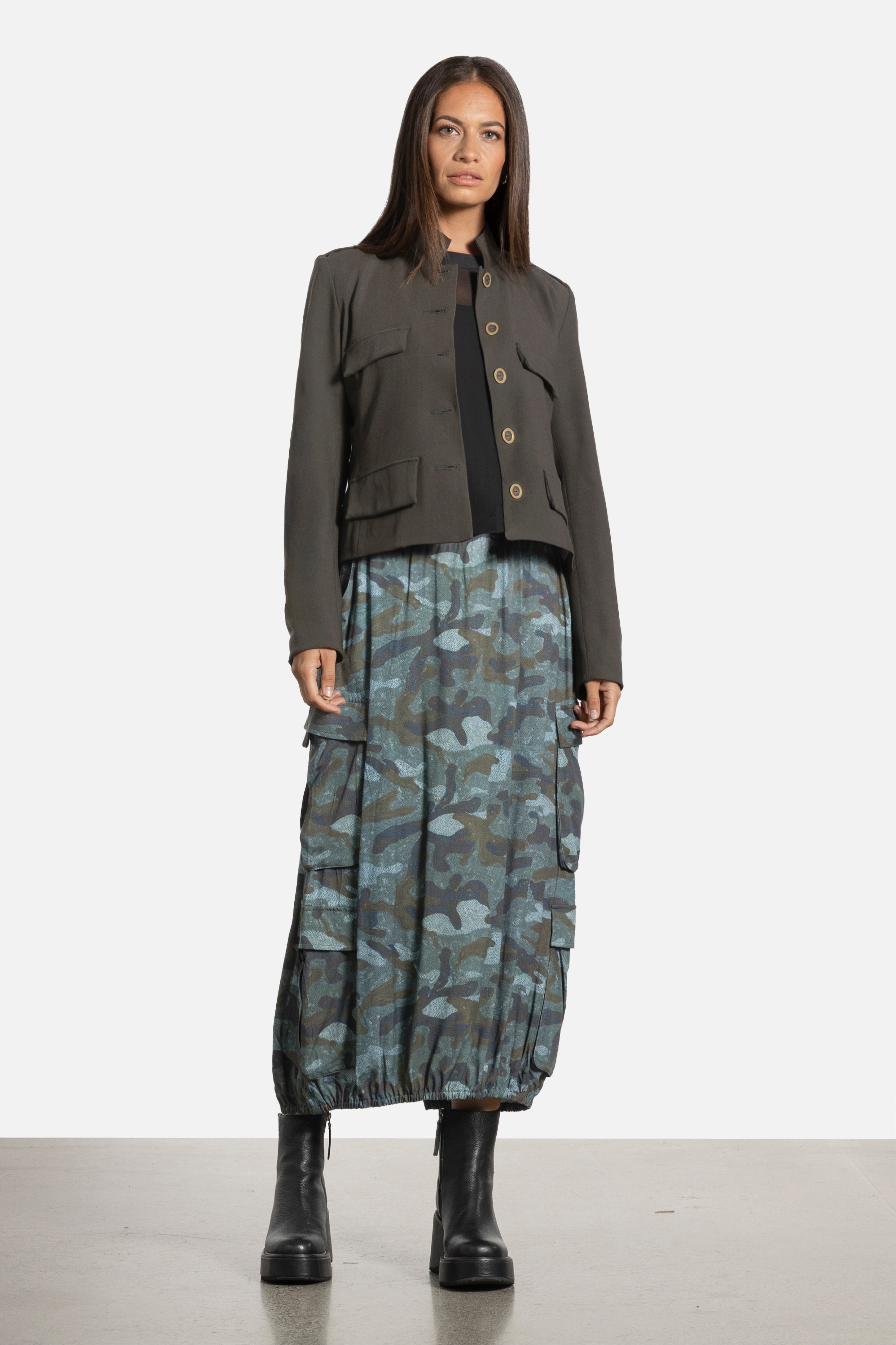 Iconic Print Long Skirt