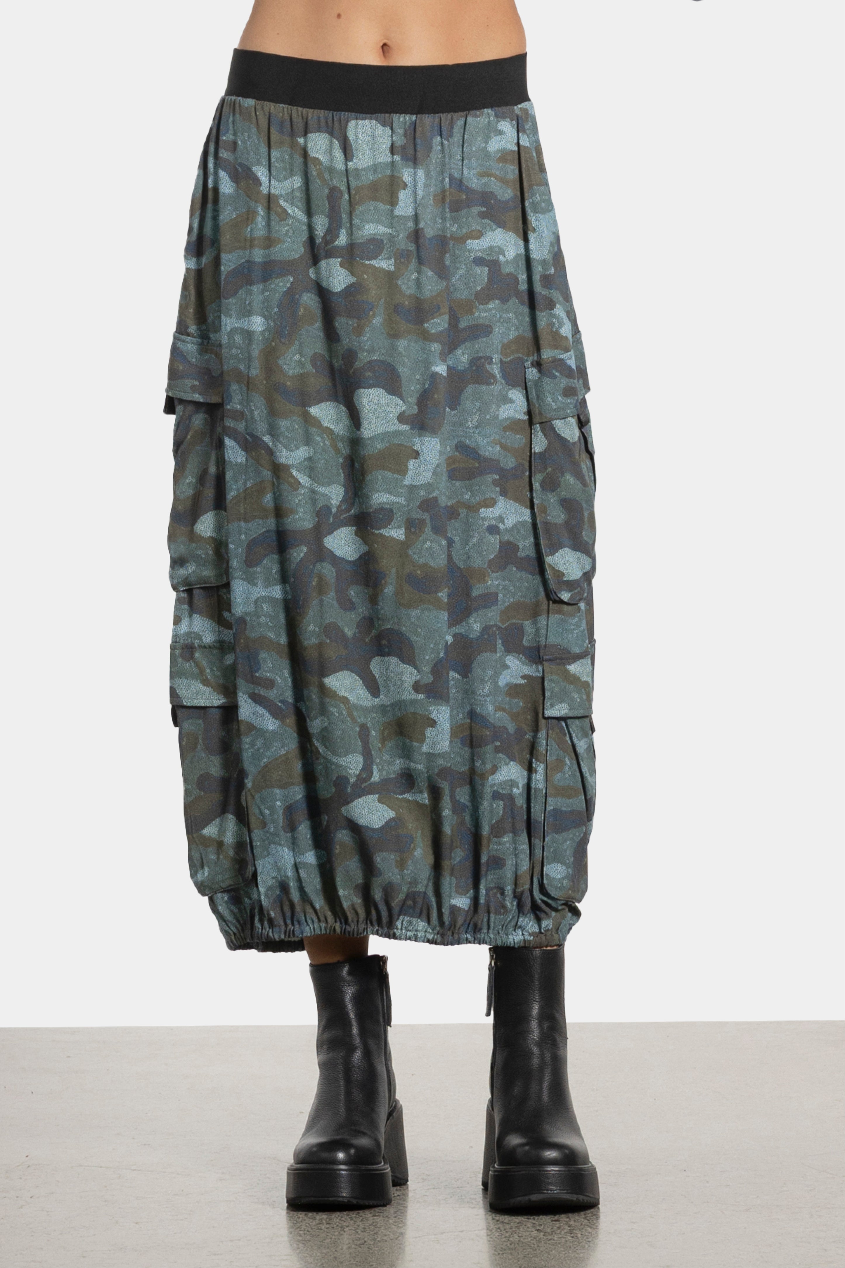 Iconic Print Long Skirt