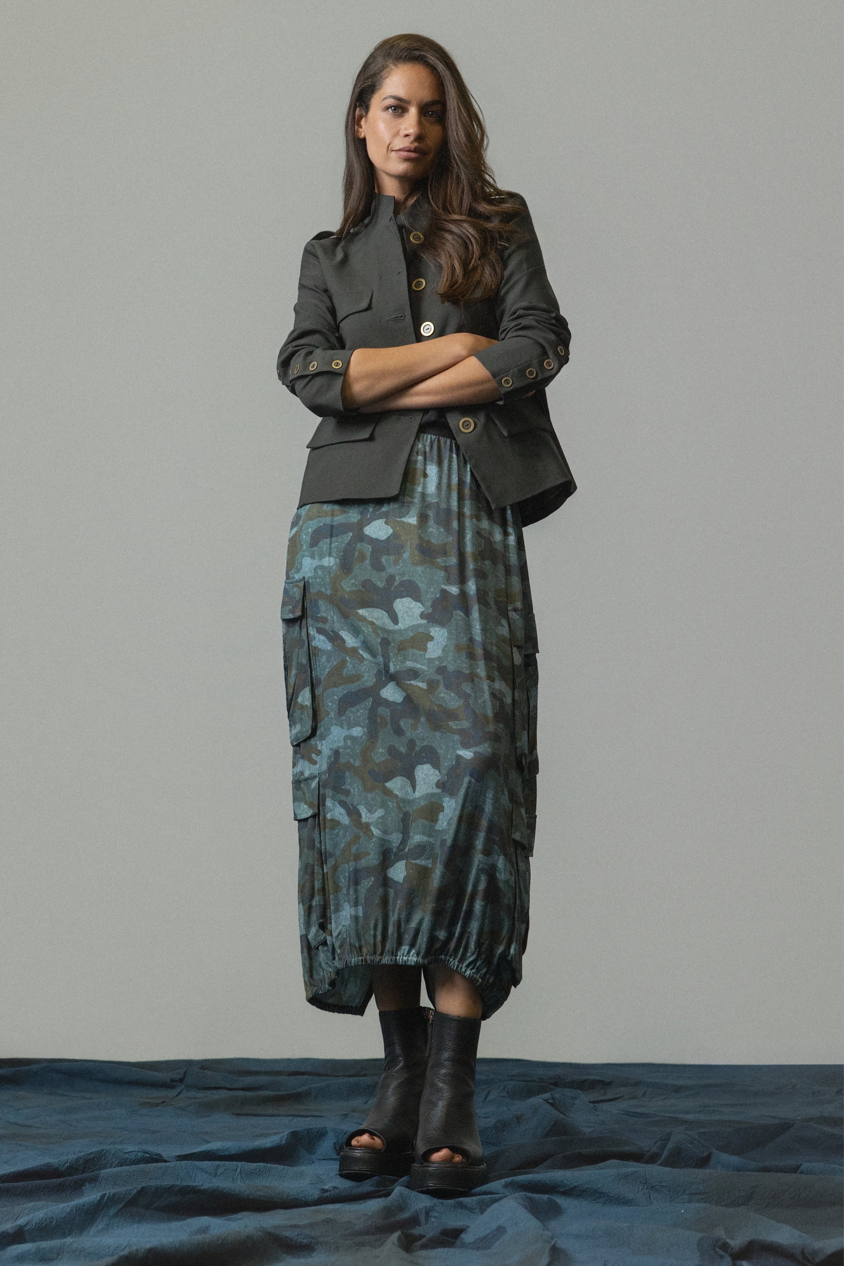 Iconic Print Long Skirt