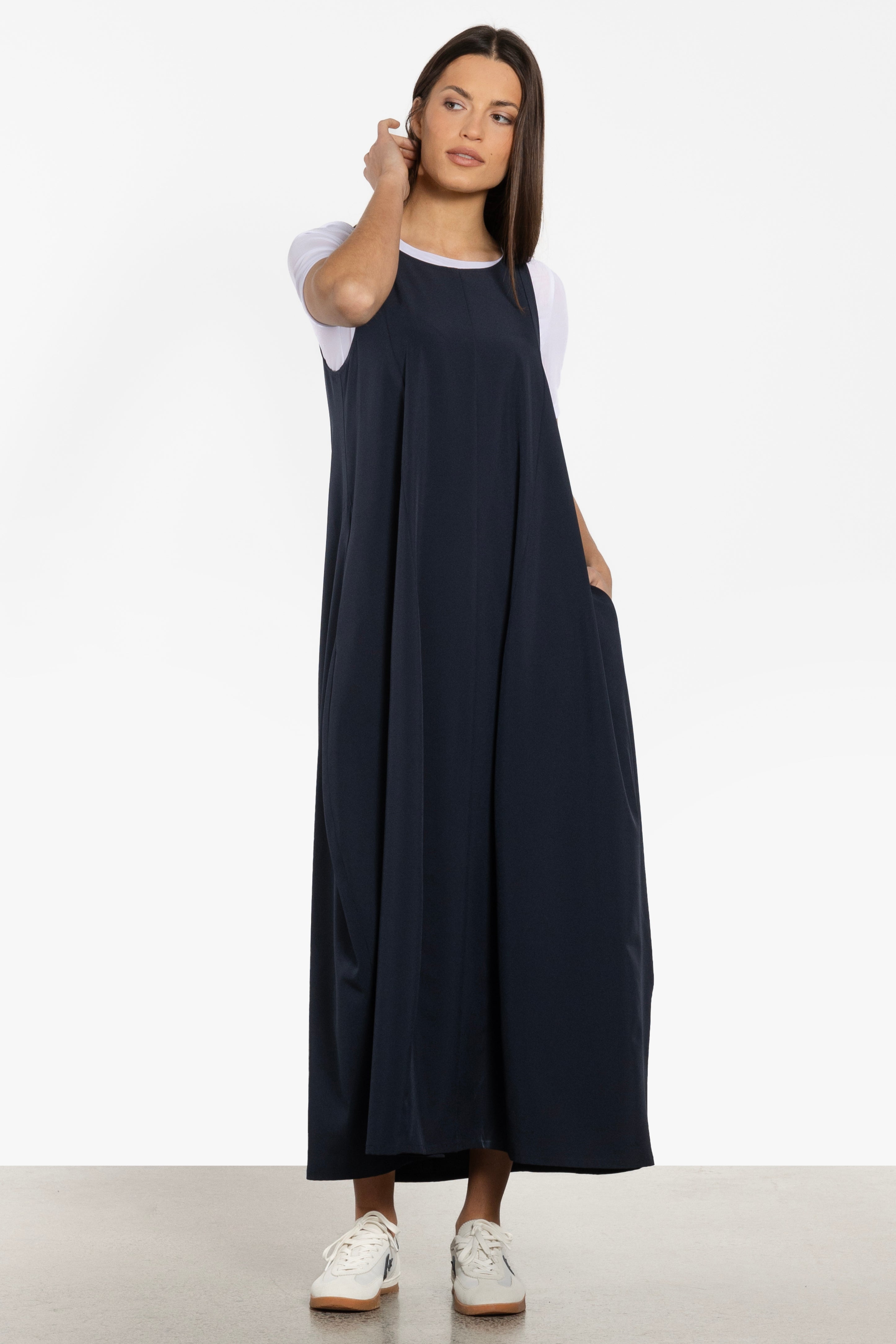 GIANA PACIFIQUE Bubble Hem Dress ジアナ Juliana Bubble Hem Sleeveless Dress in Black, Blue, Purple