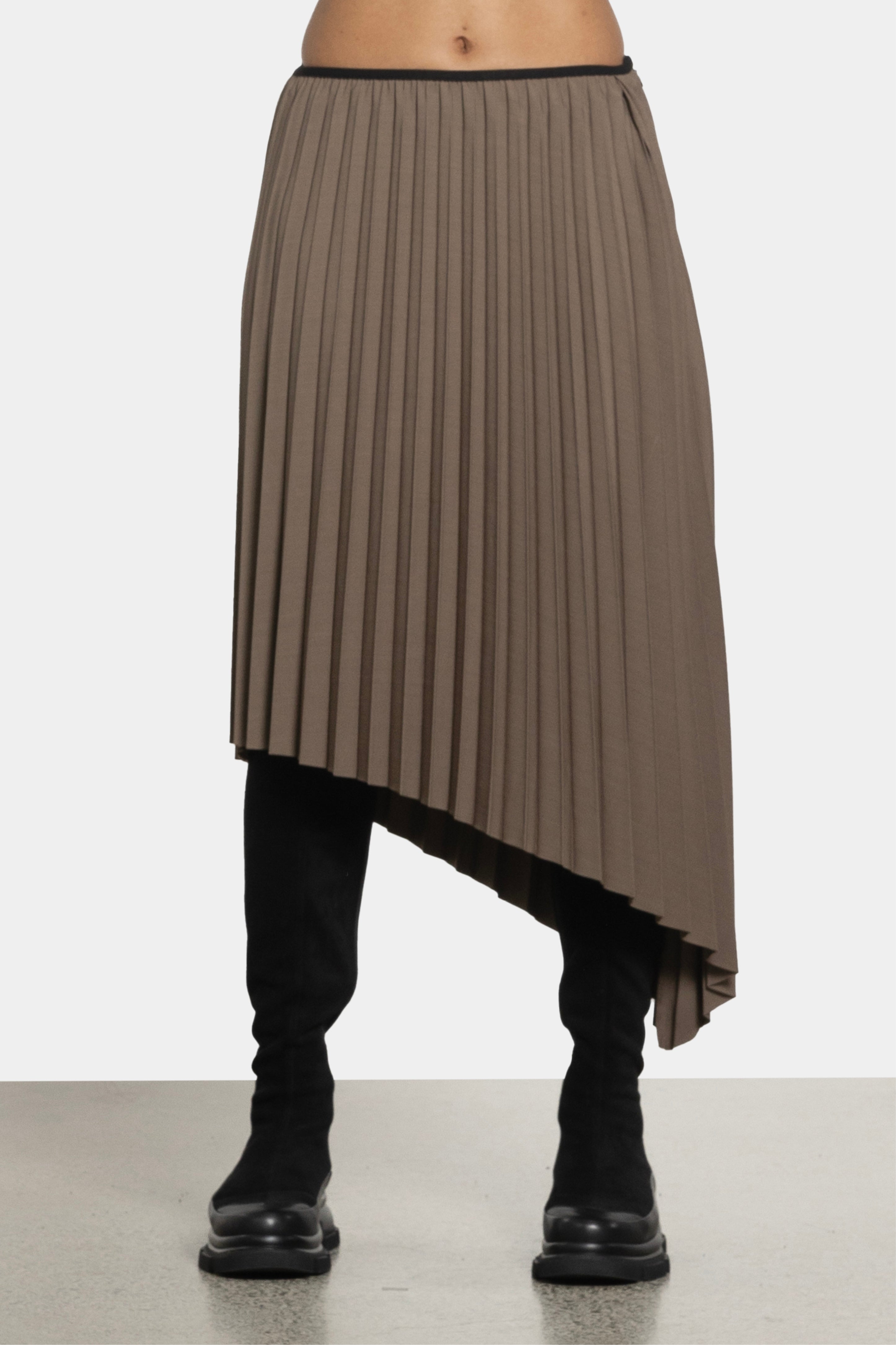 Kayla Asymmetric Pleated Skirt