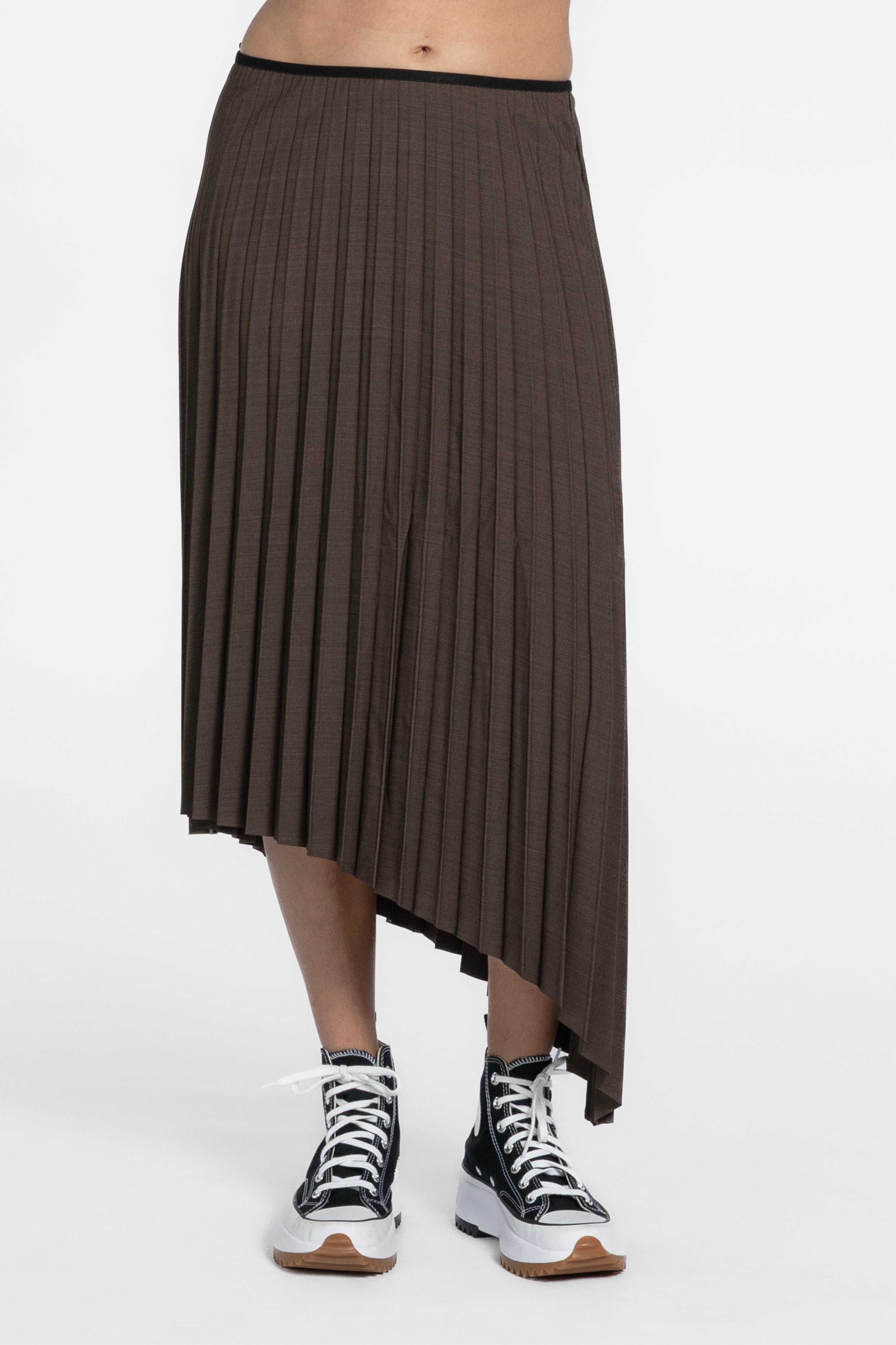 Kayla Asymmetric Pleated Skirt