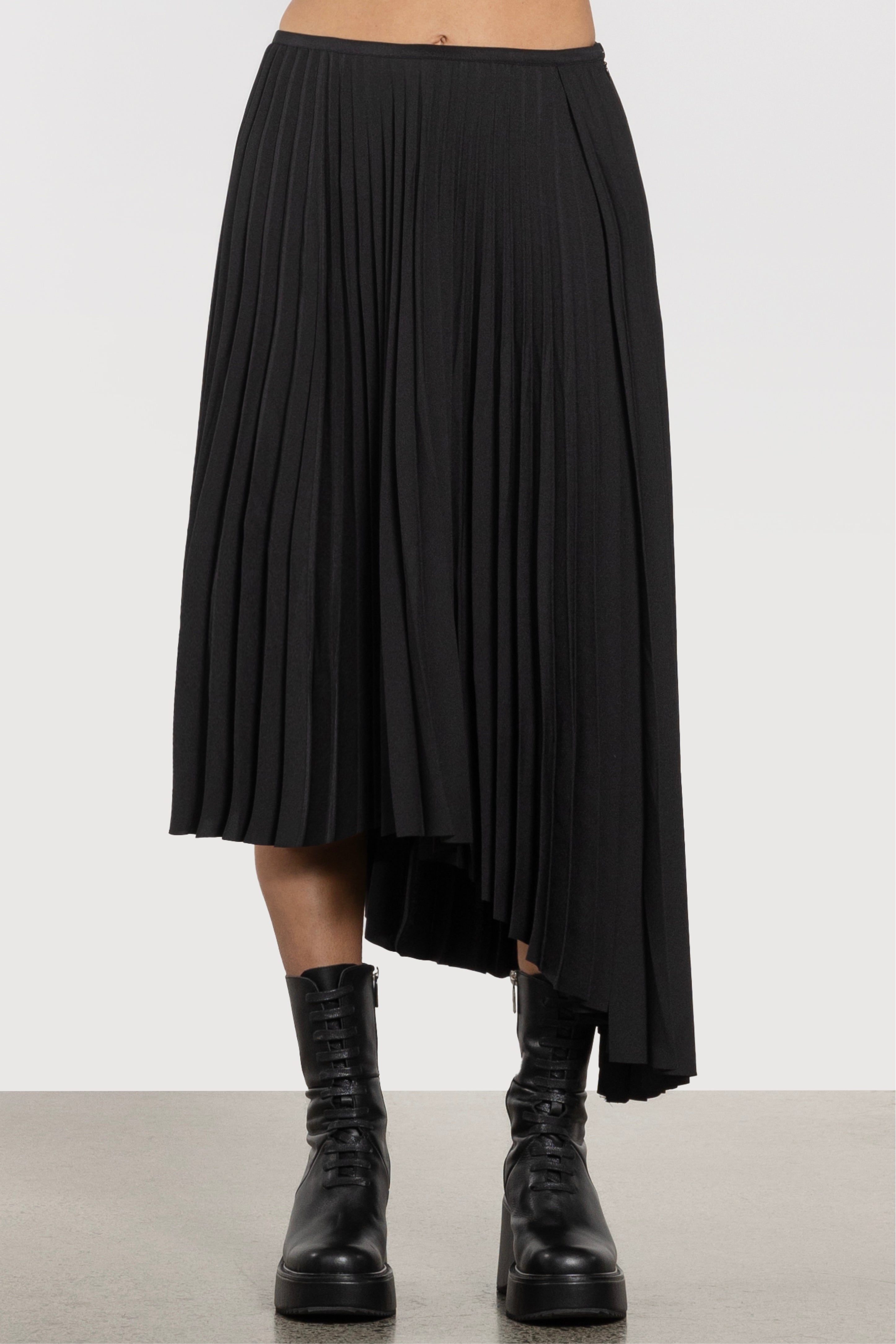 Kayla Asymmetric Pleated Skirt