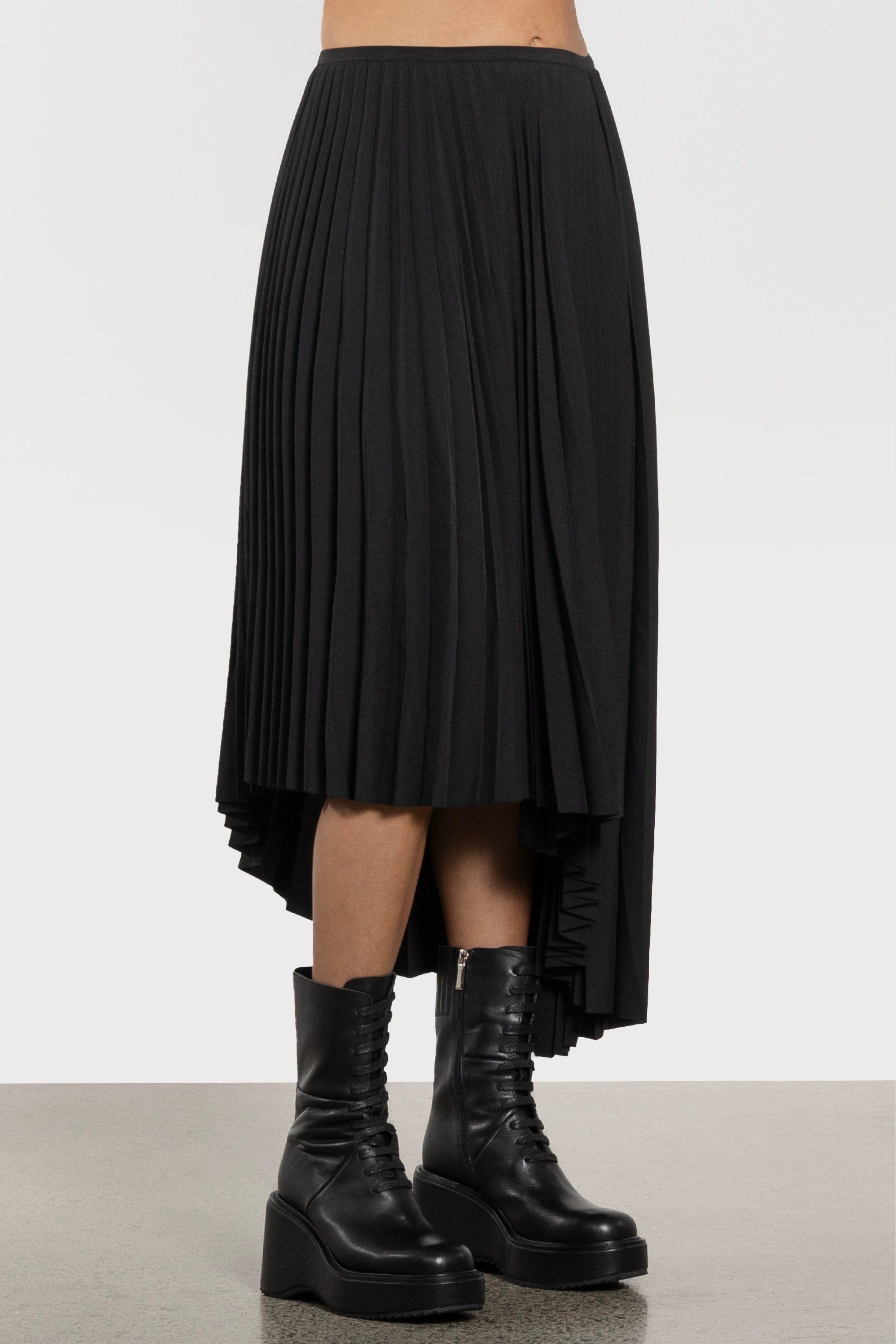 Kayla Asymmetric Pleated Skirt