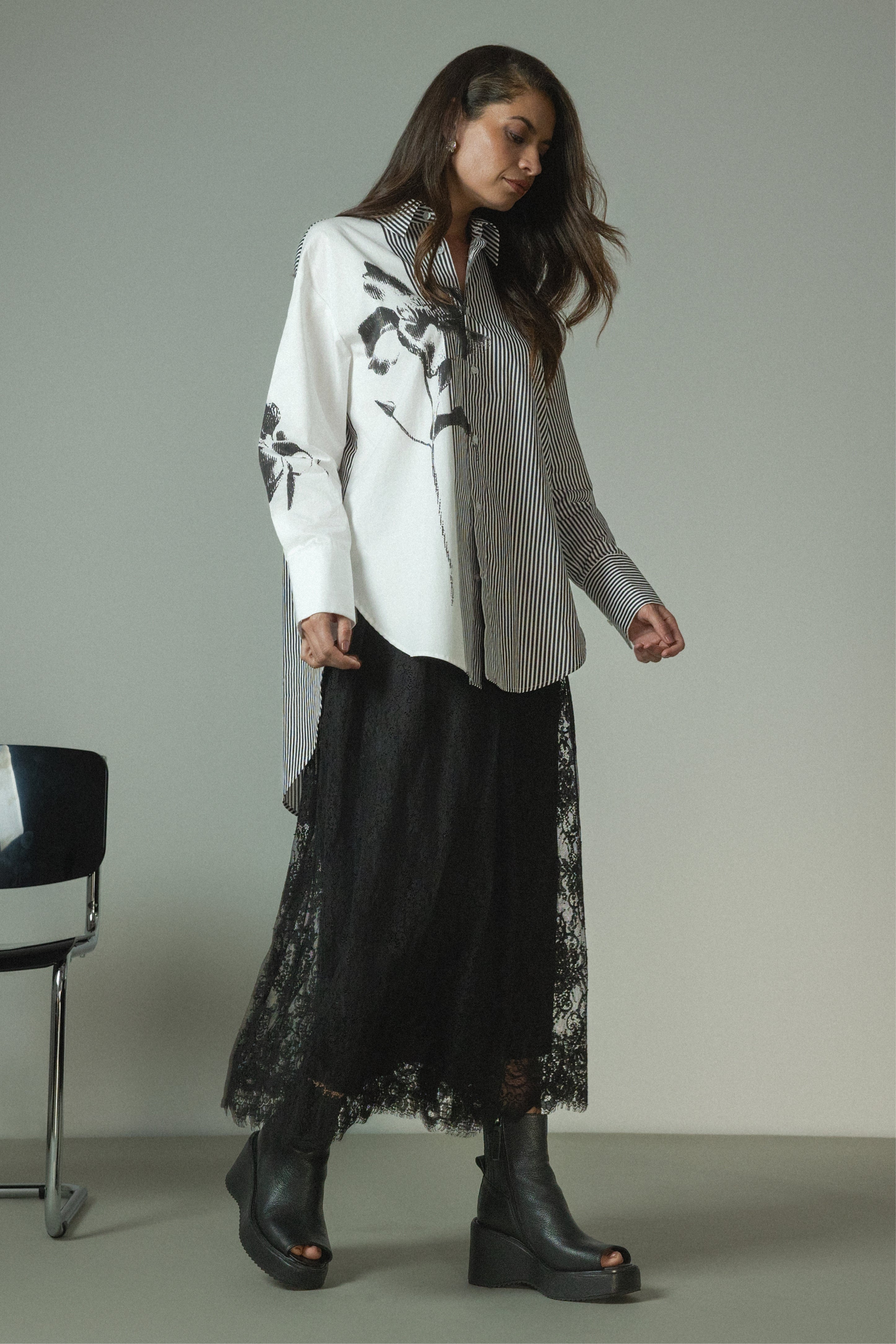 Lance Long Lace Skirt