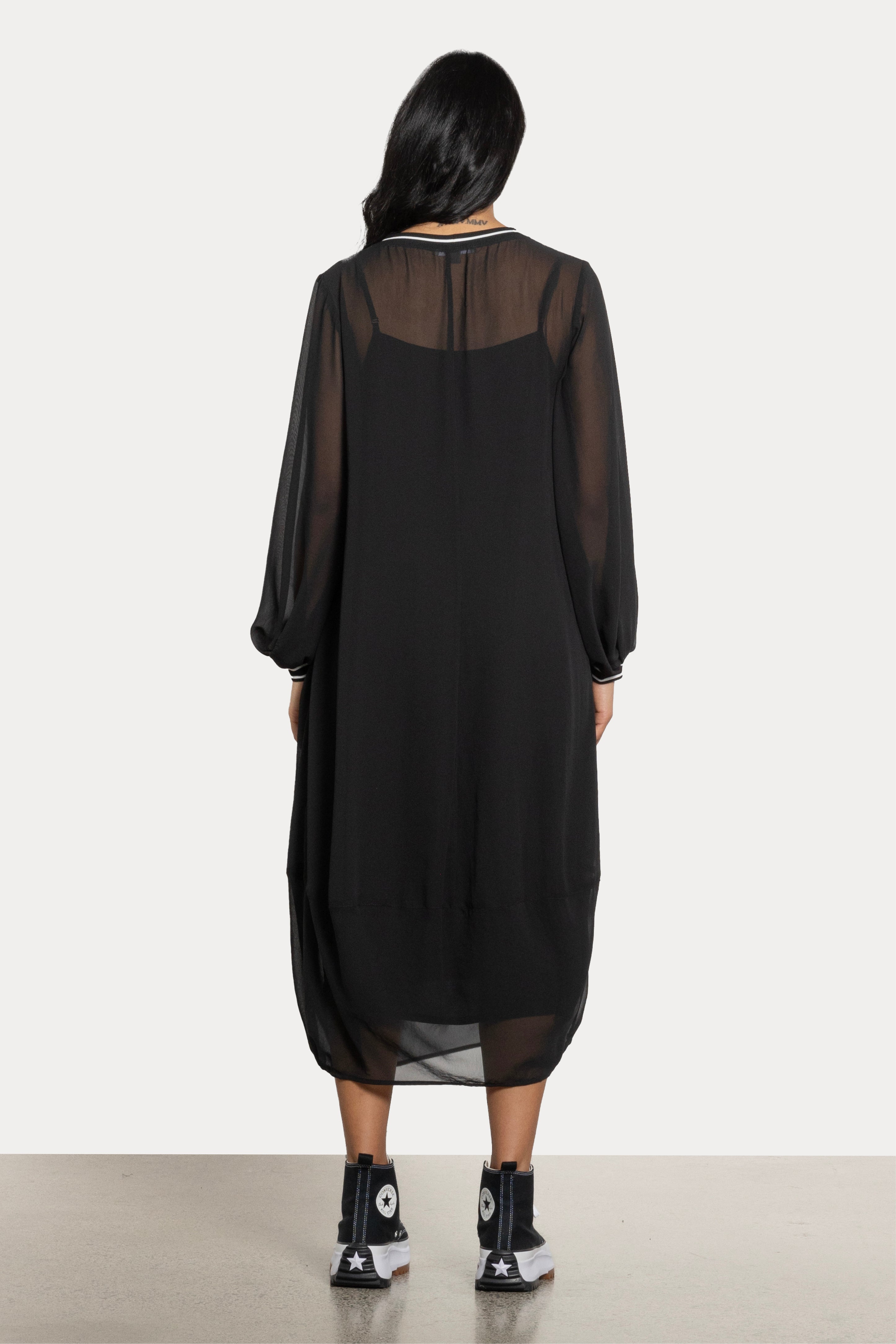 Lucy Semi Sheer Long Sleeve Dress & Slip