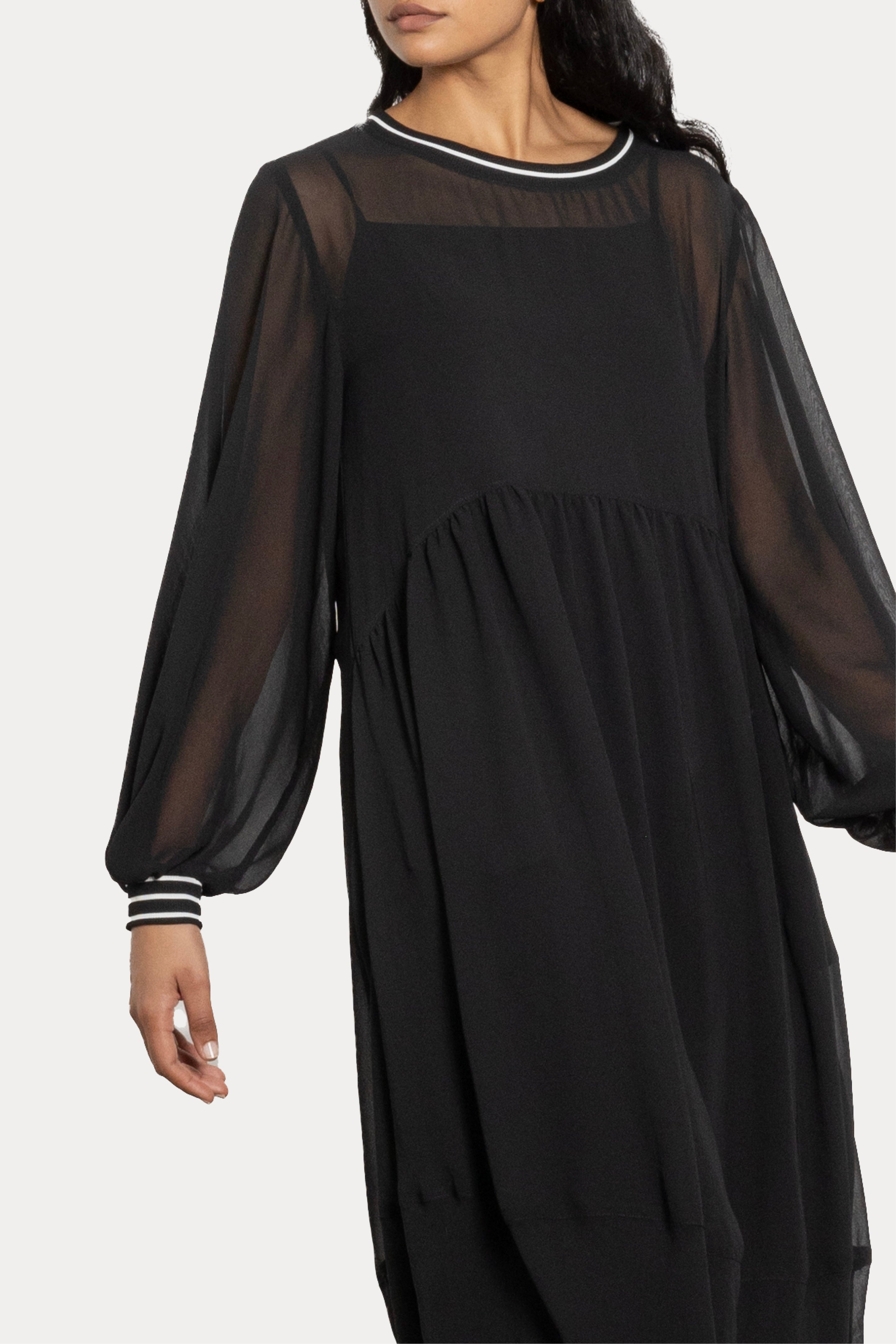 Lucy Semi Sheer Long Sleeve Dress & Slip