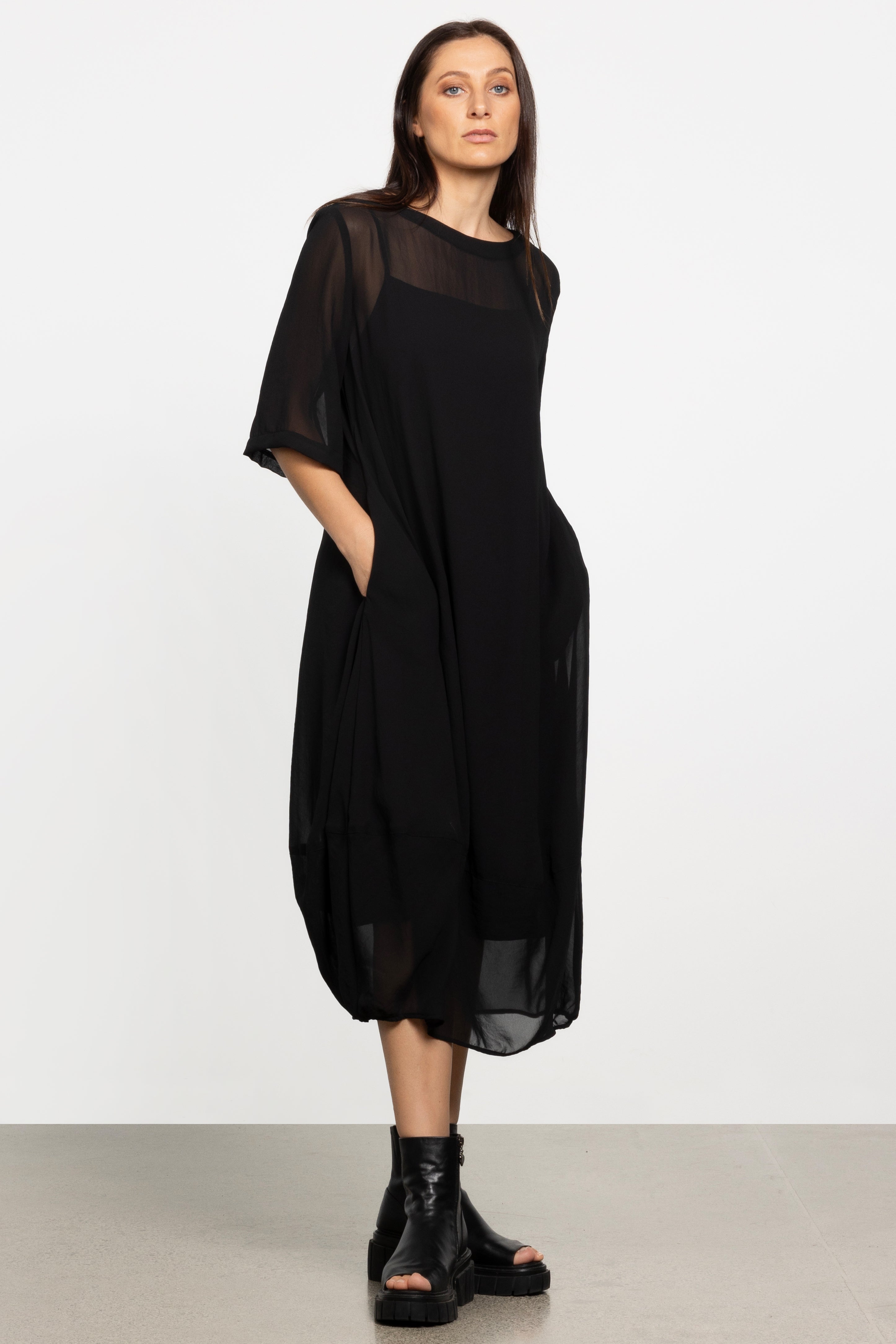 Maison Chiffon Midi Dress