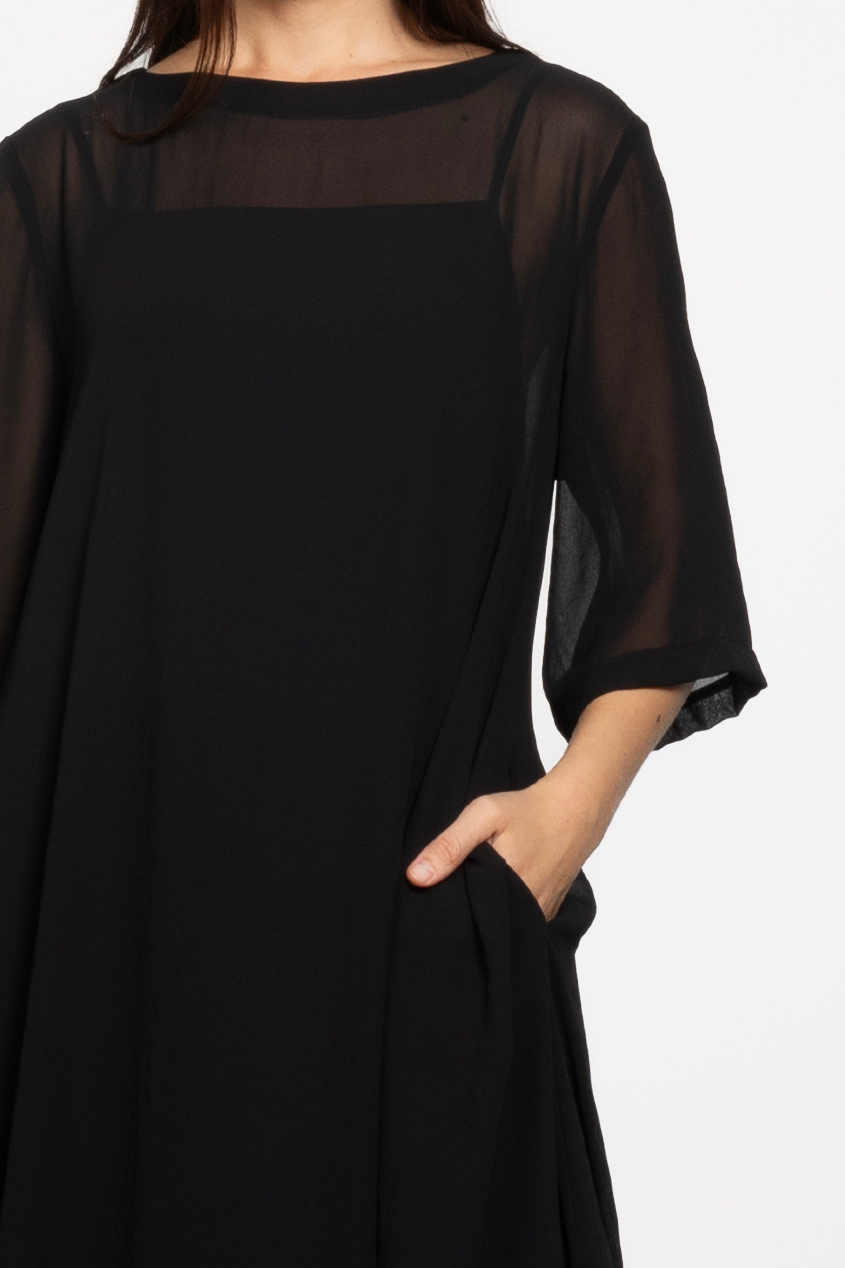 Maison Chiffon Midi Dress