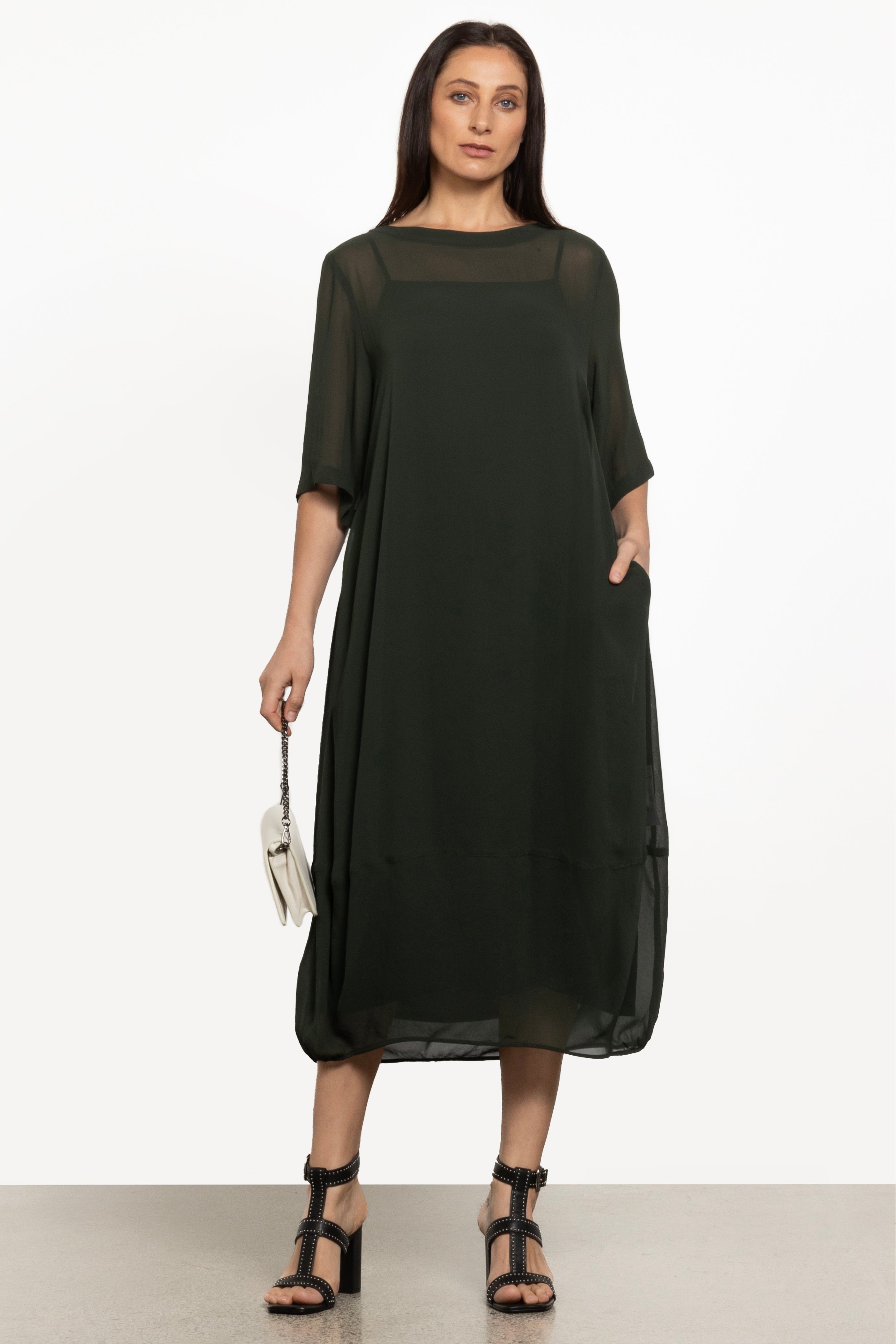 Maison Chiffon Midi Dress