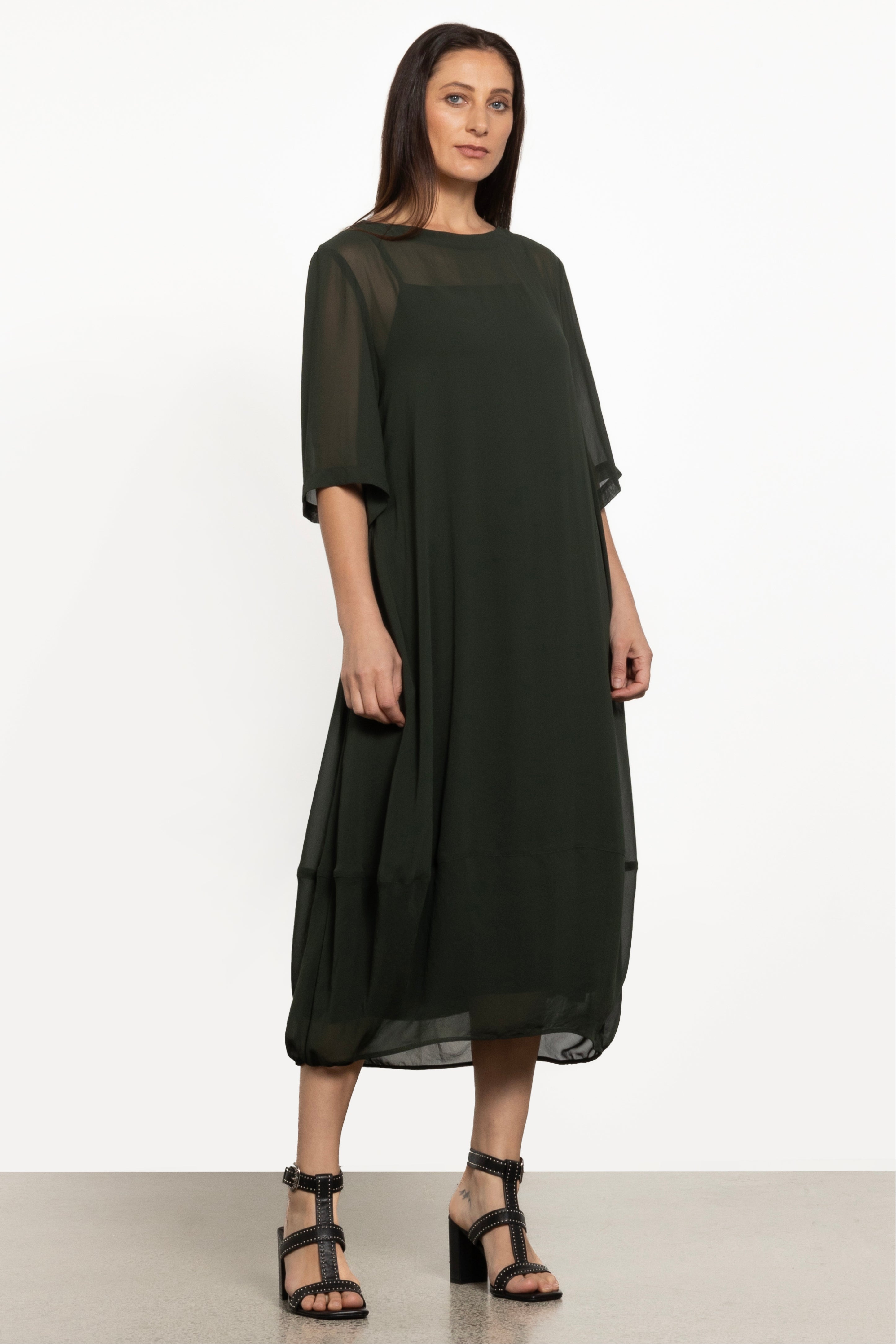 Maison Chiffon Midi Dress