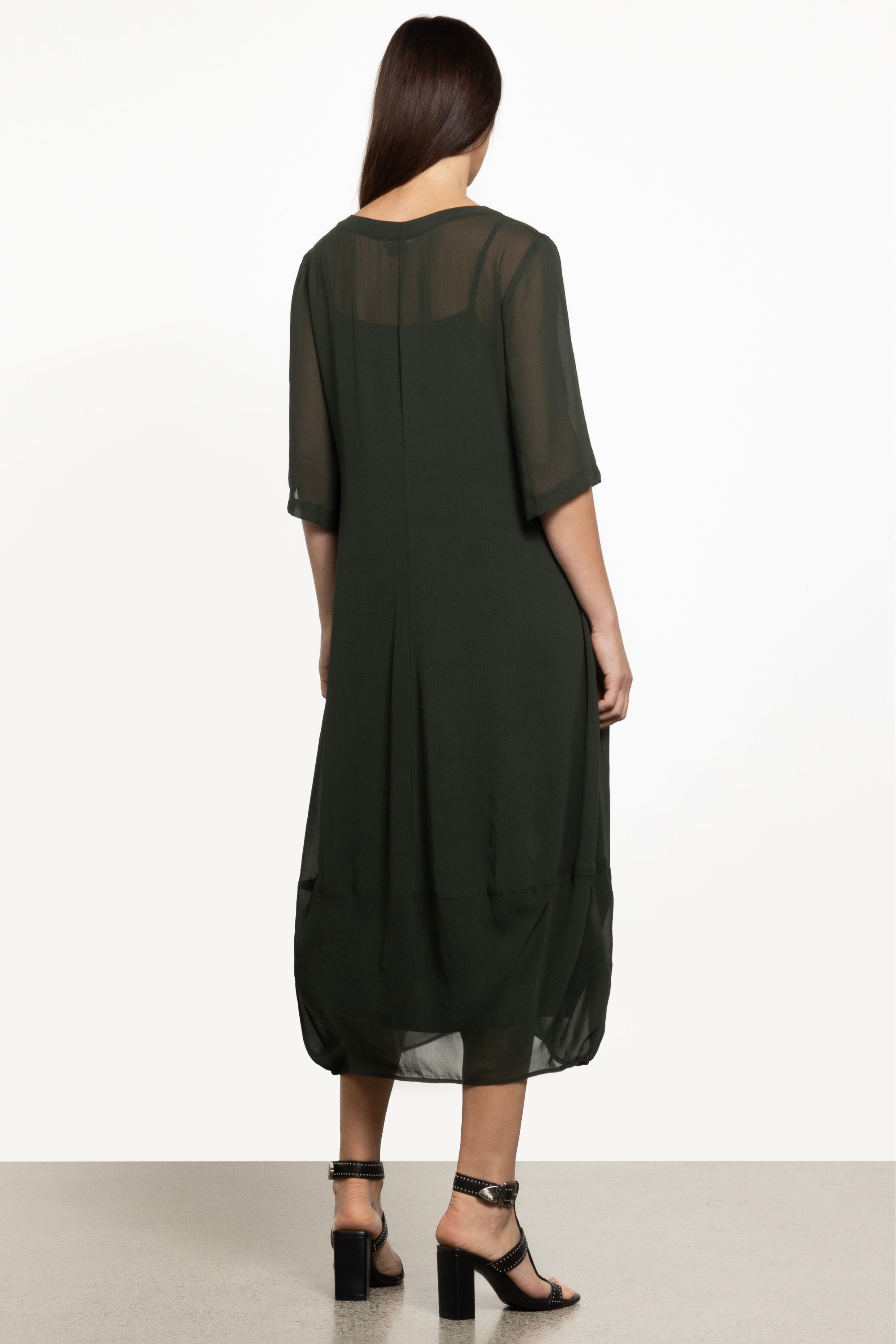 Maison Chiffon Midi Dress