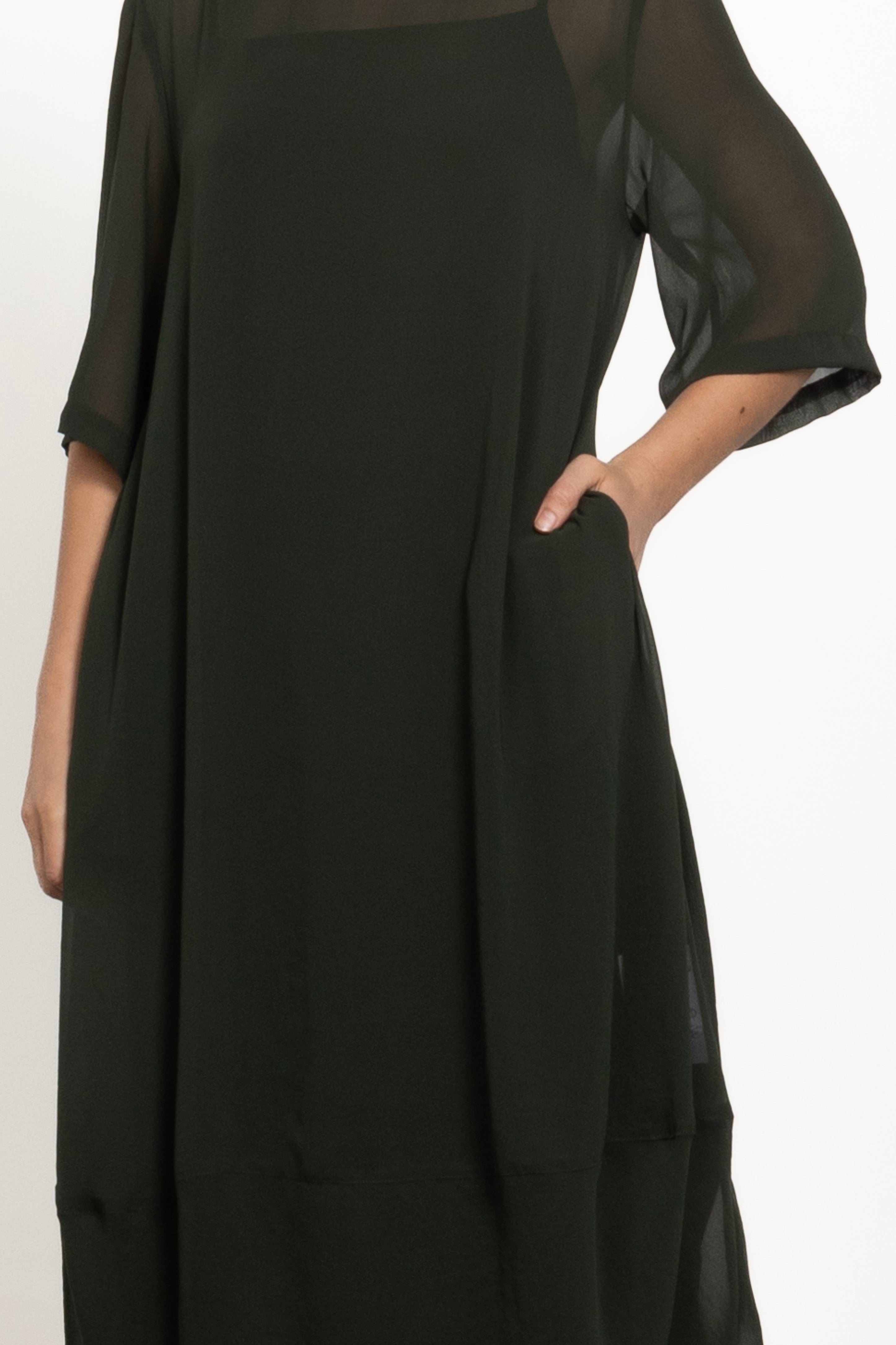 Maison Chiffon Midi Dress