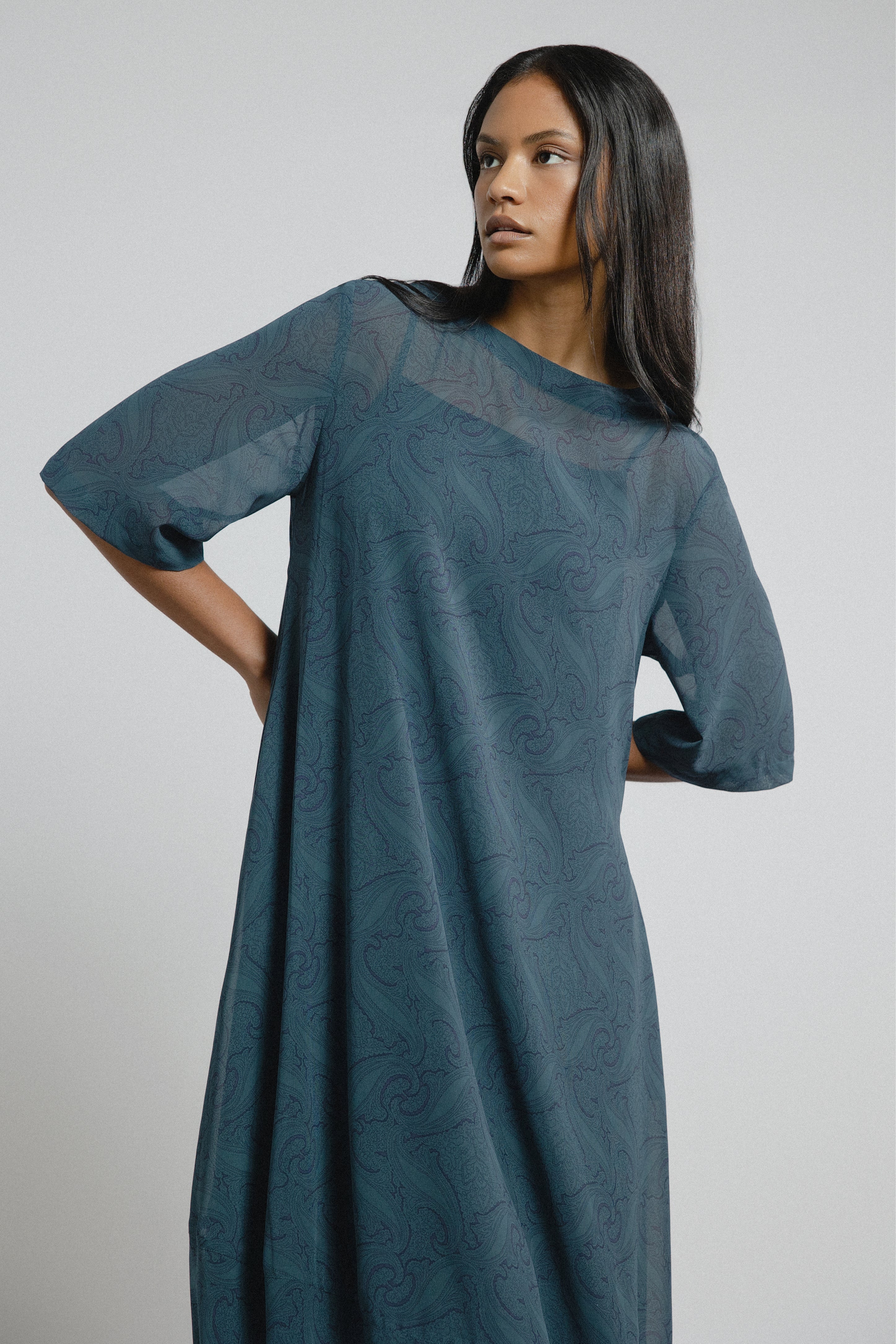 Maison Chiffon Midi Dress