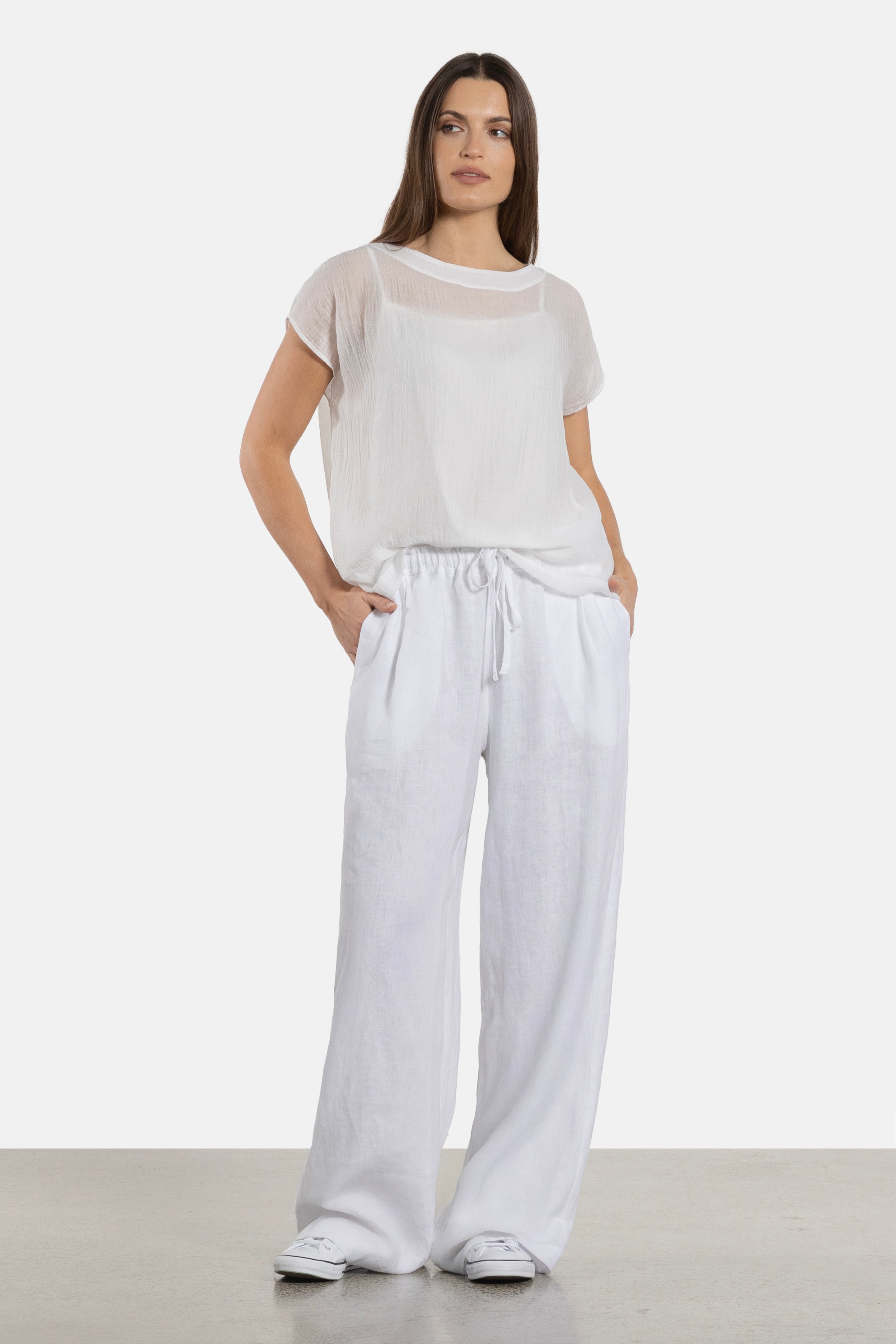 Meg Wide Leg Linen Pant