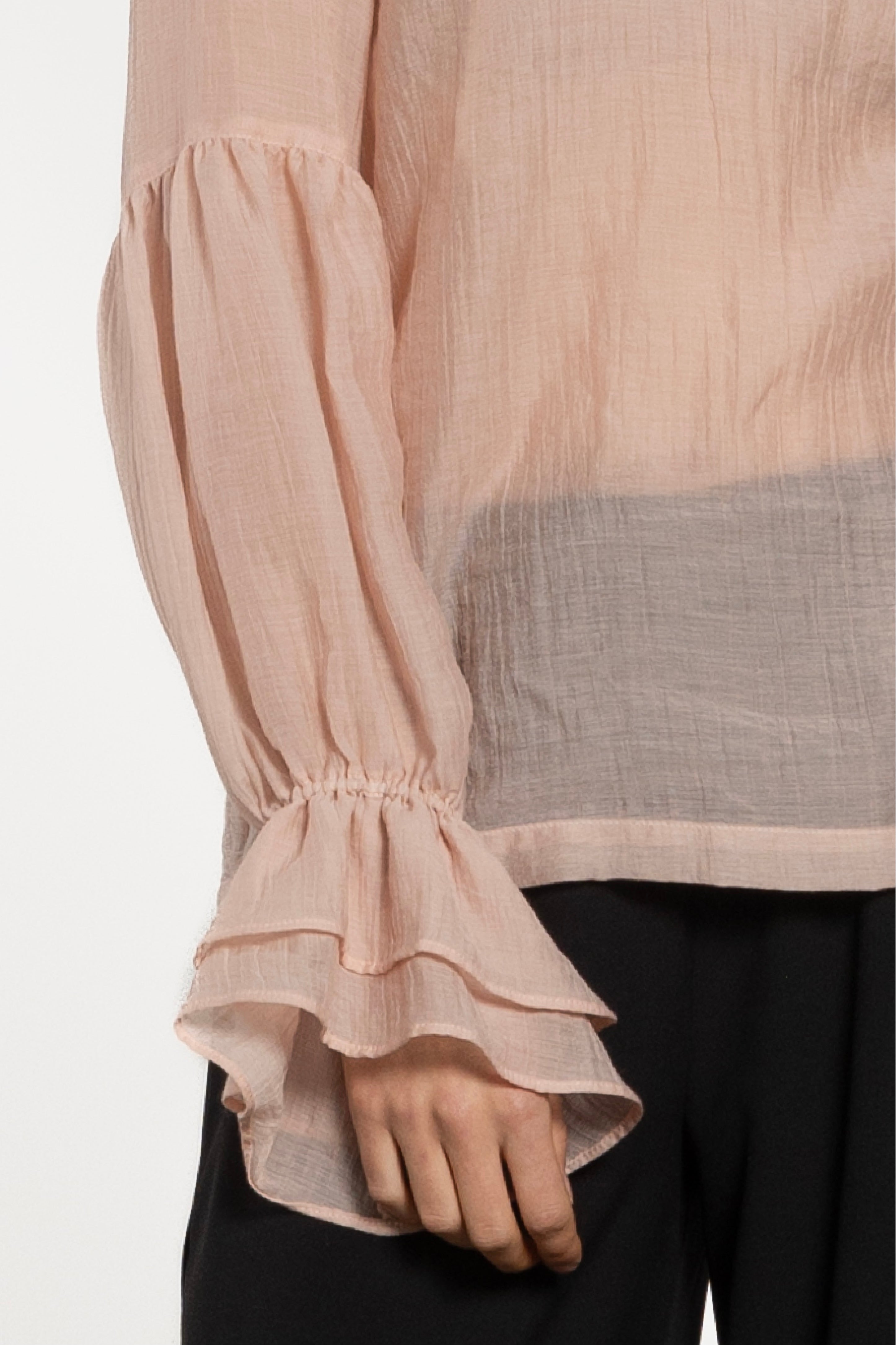 Poet Long Sleeve Semi-Sheer Blouse