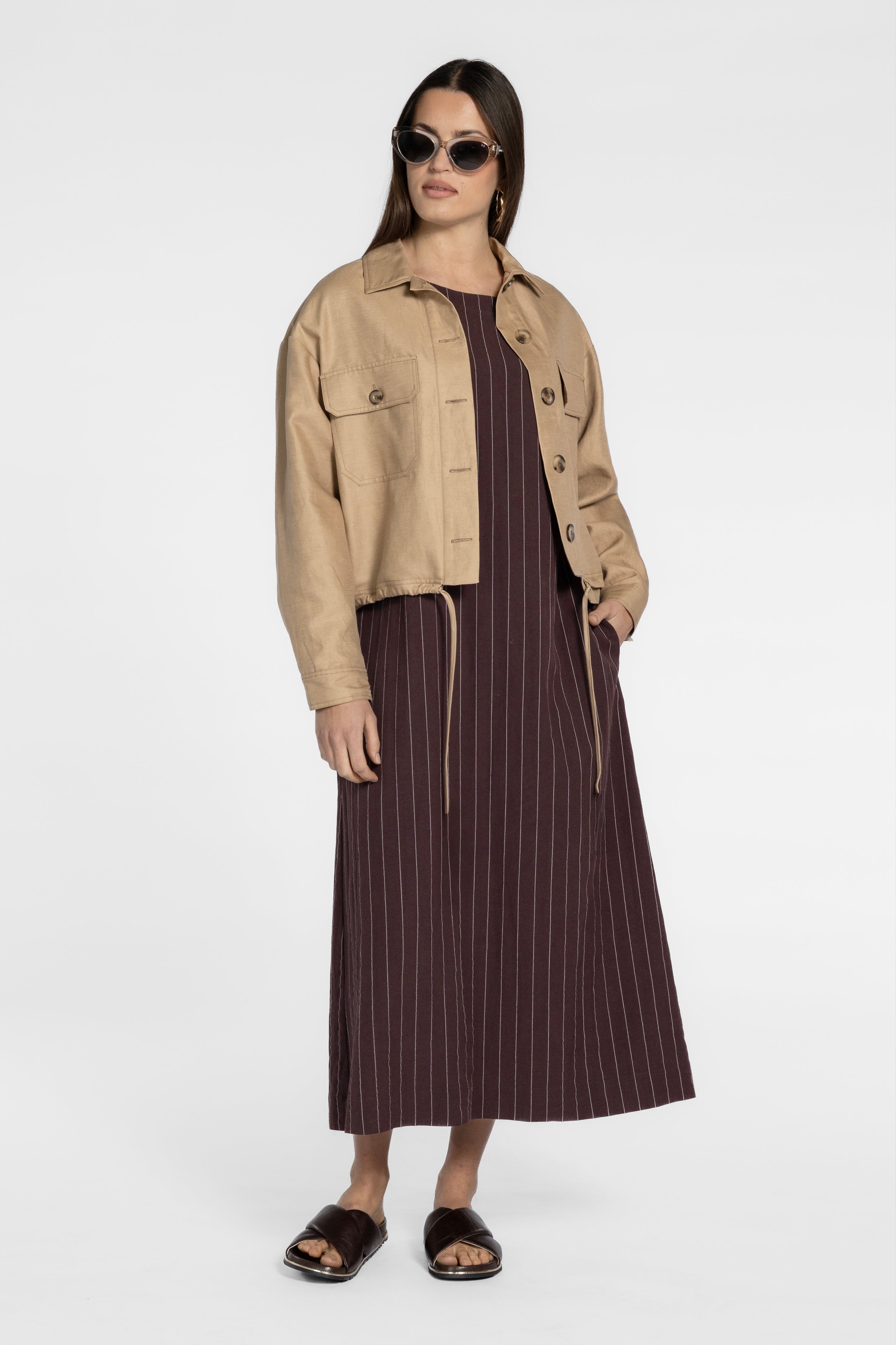 Ria Linen Blend Cropped Jacket