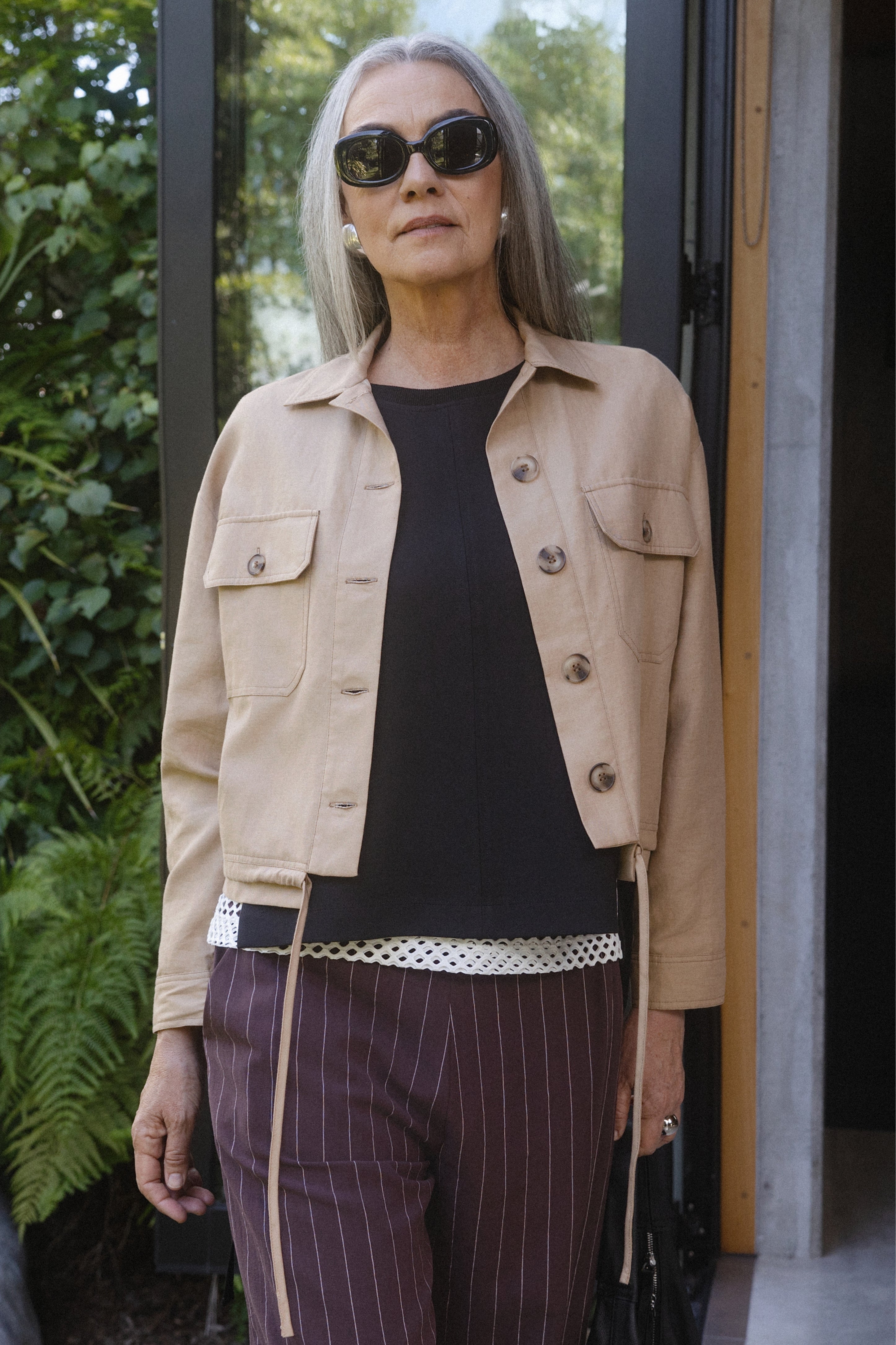 Ria Linen Blend Cropped Jacket