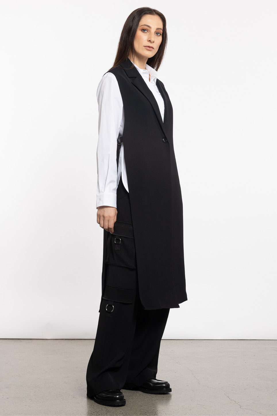 Rowena Sleeveless Split Side Jacket