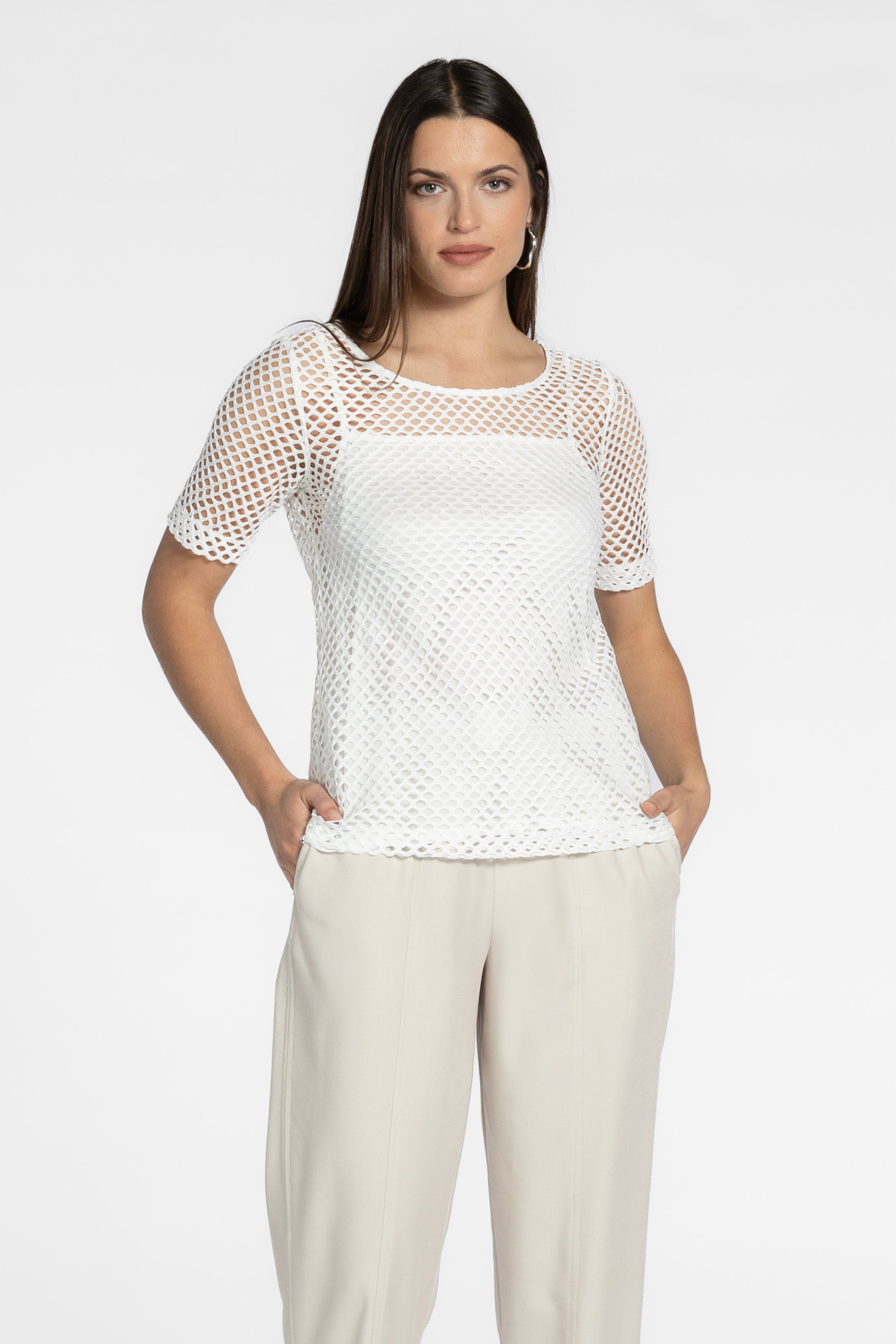 Roy Short Sleeve Mesh Top