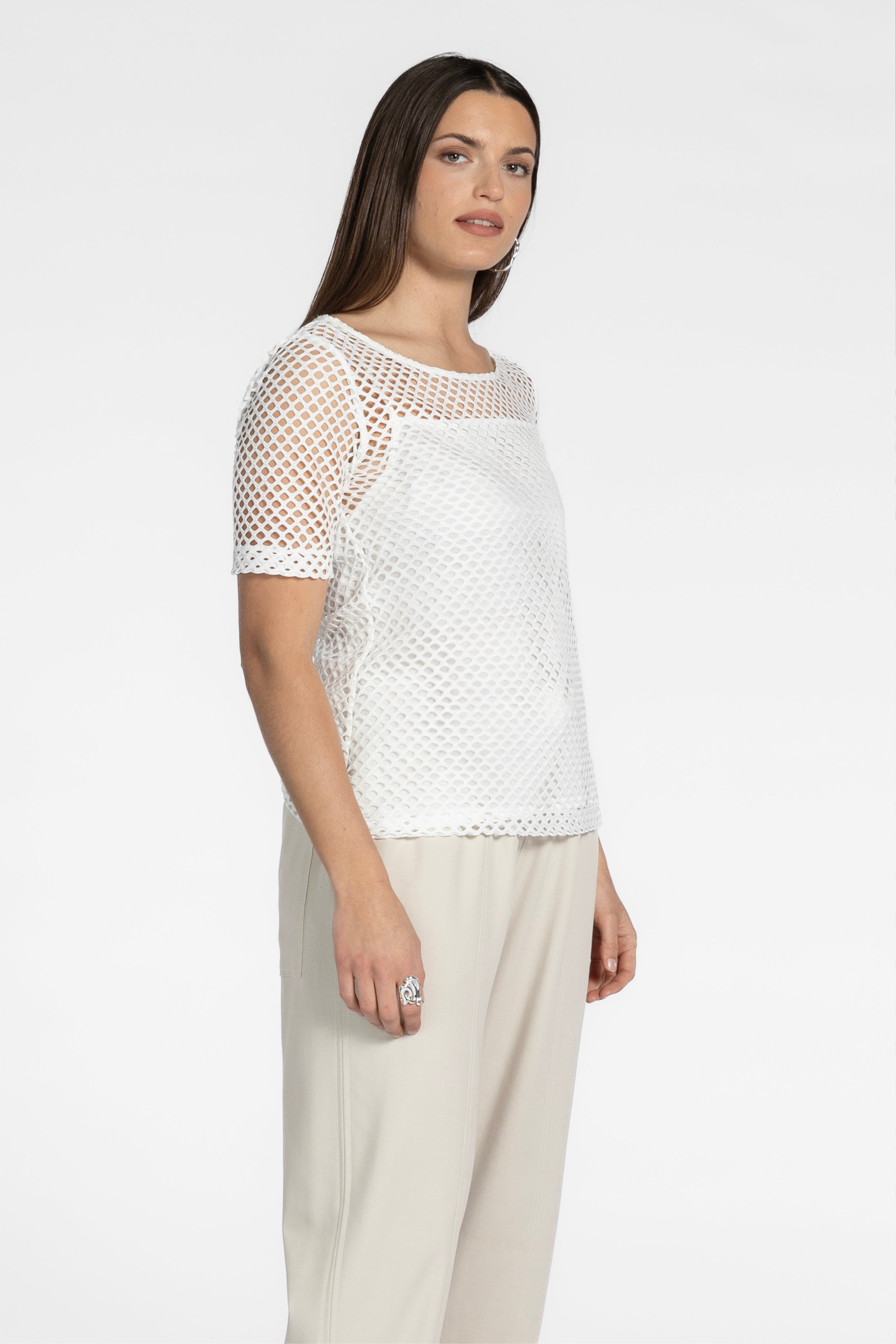 Roy Short Sleeve Mesh Top