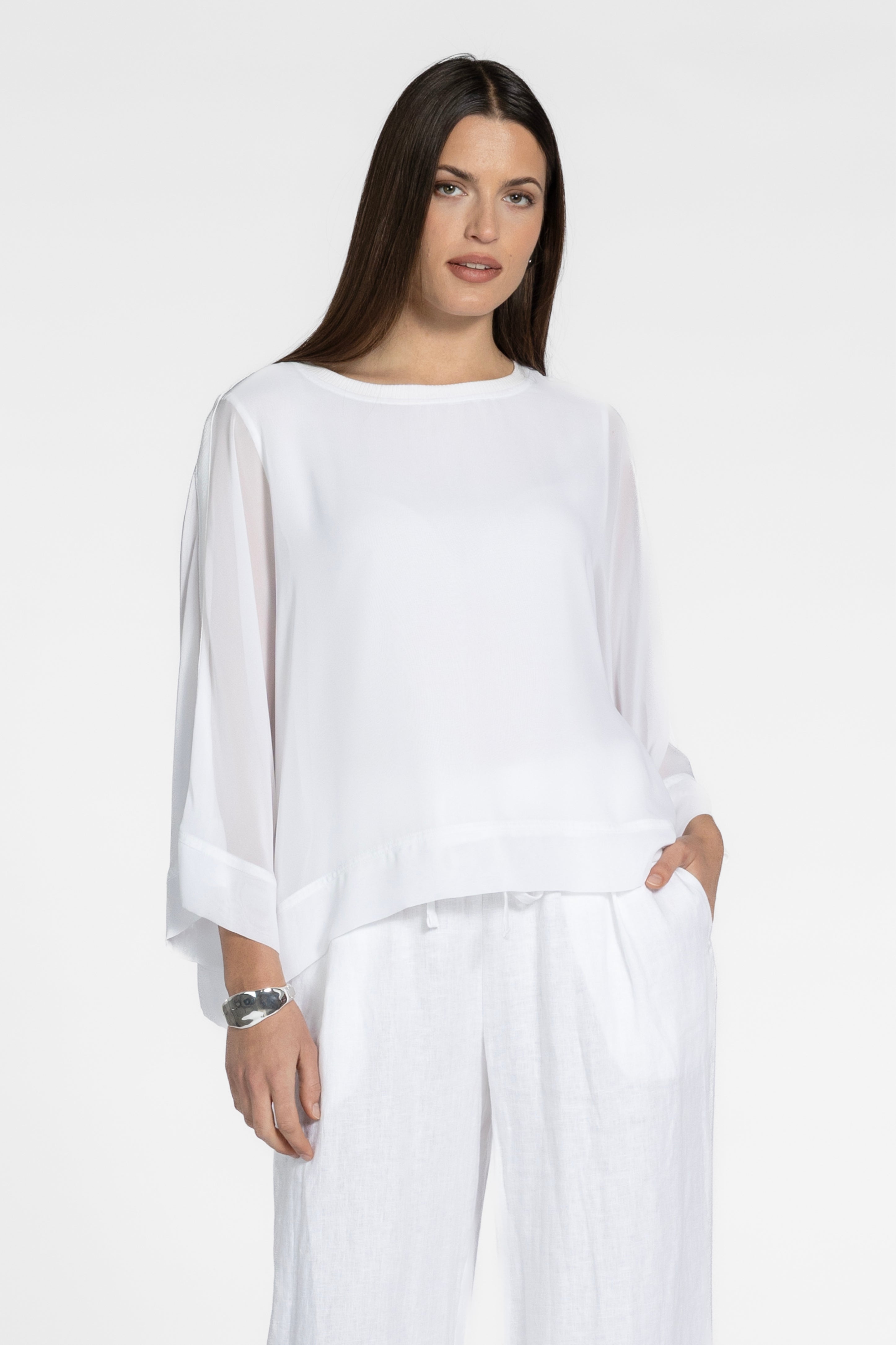 Sandi Batwing Sleeve Chiffon Top