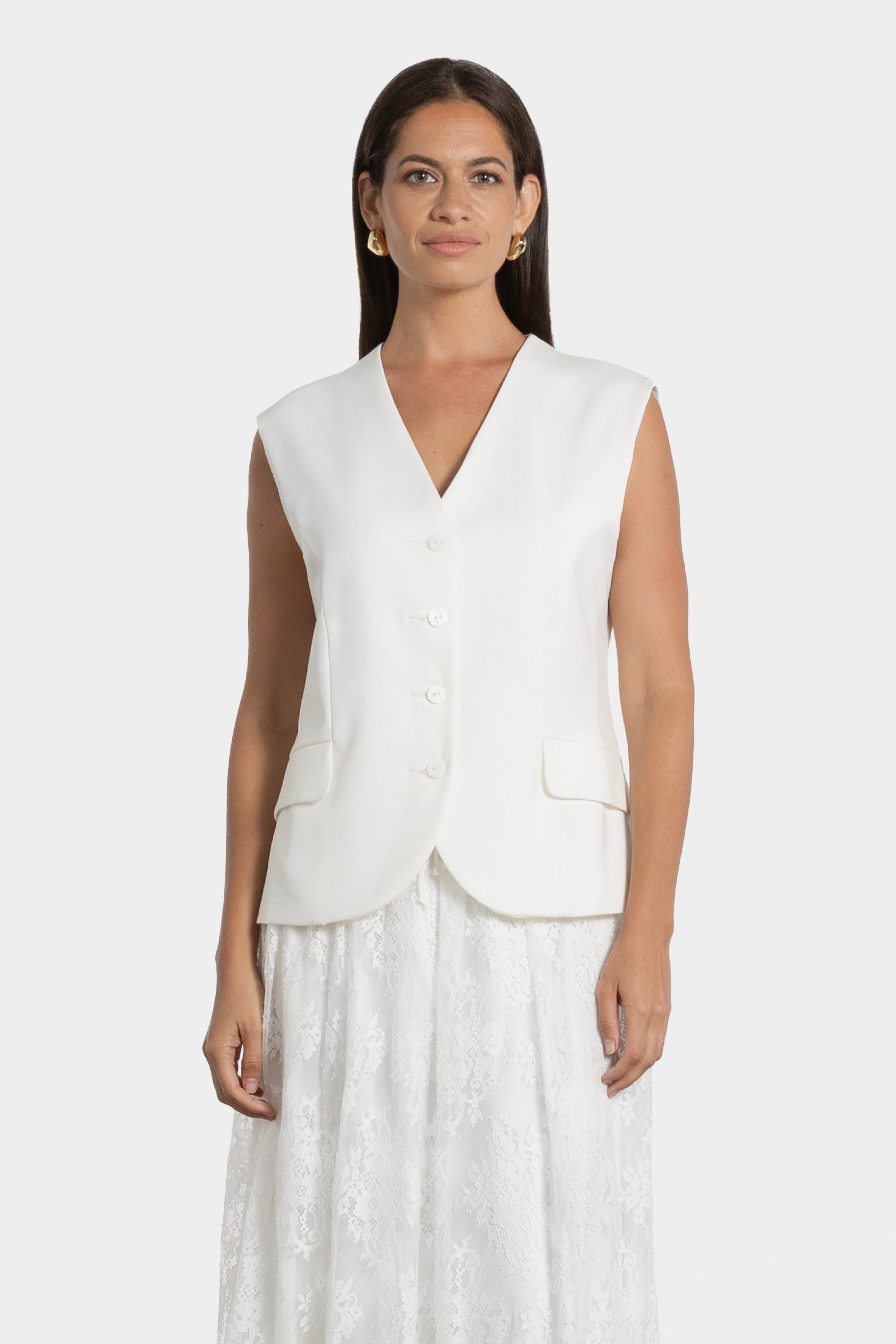 Santina V-Neck Lined Waistcoat