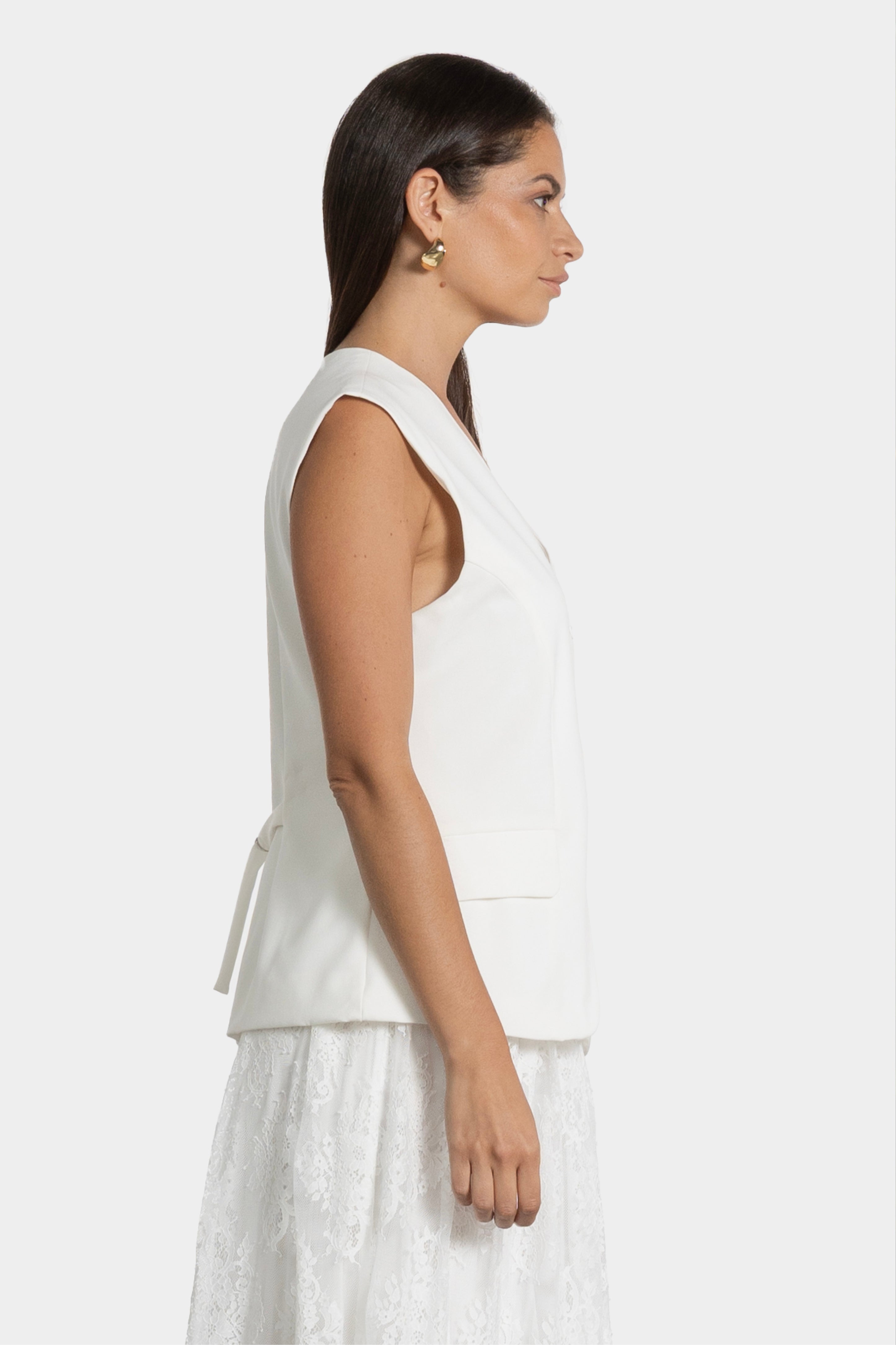 Santina V-Neck Lined Waistcoat