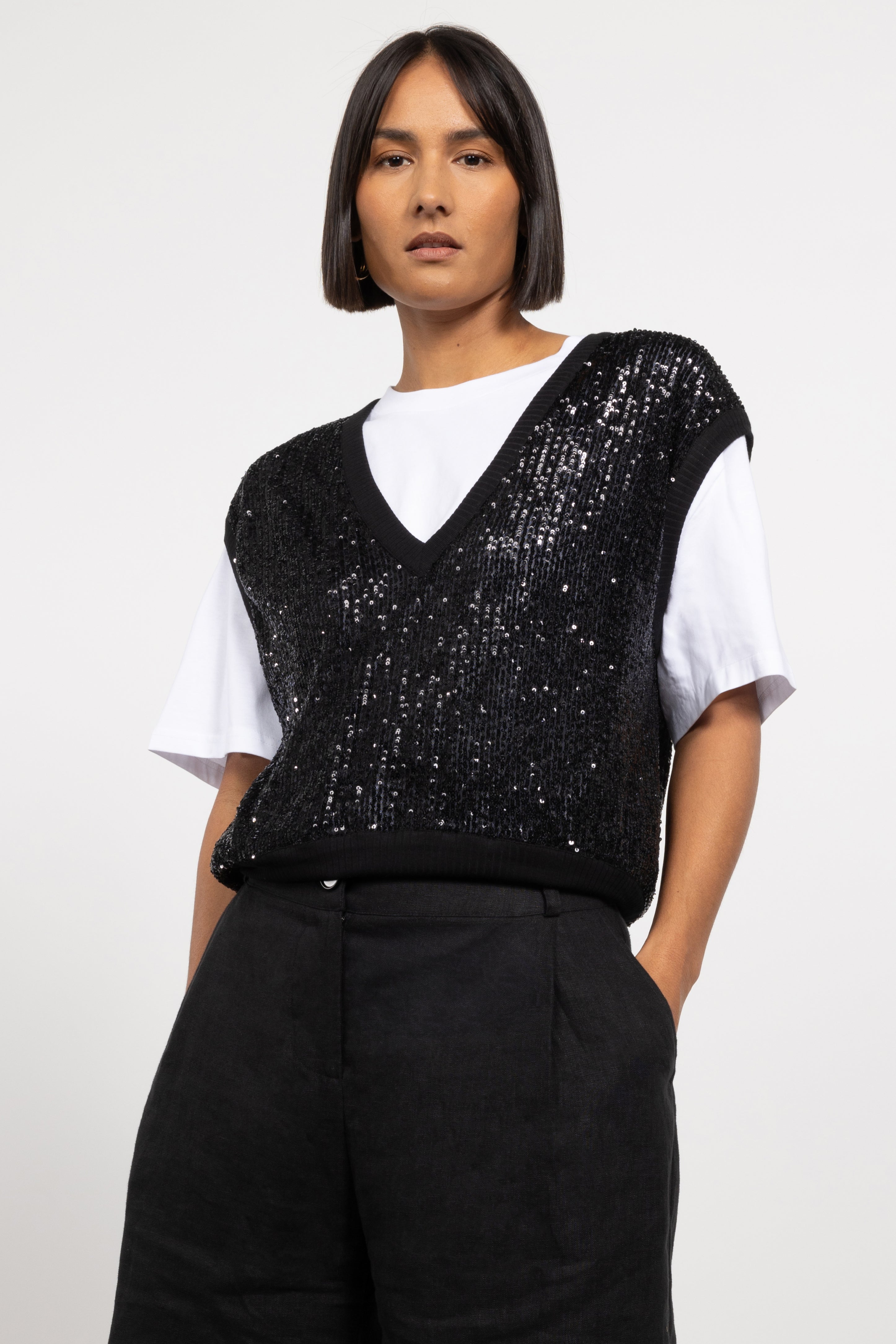 Sass Sequin Vest