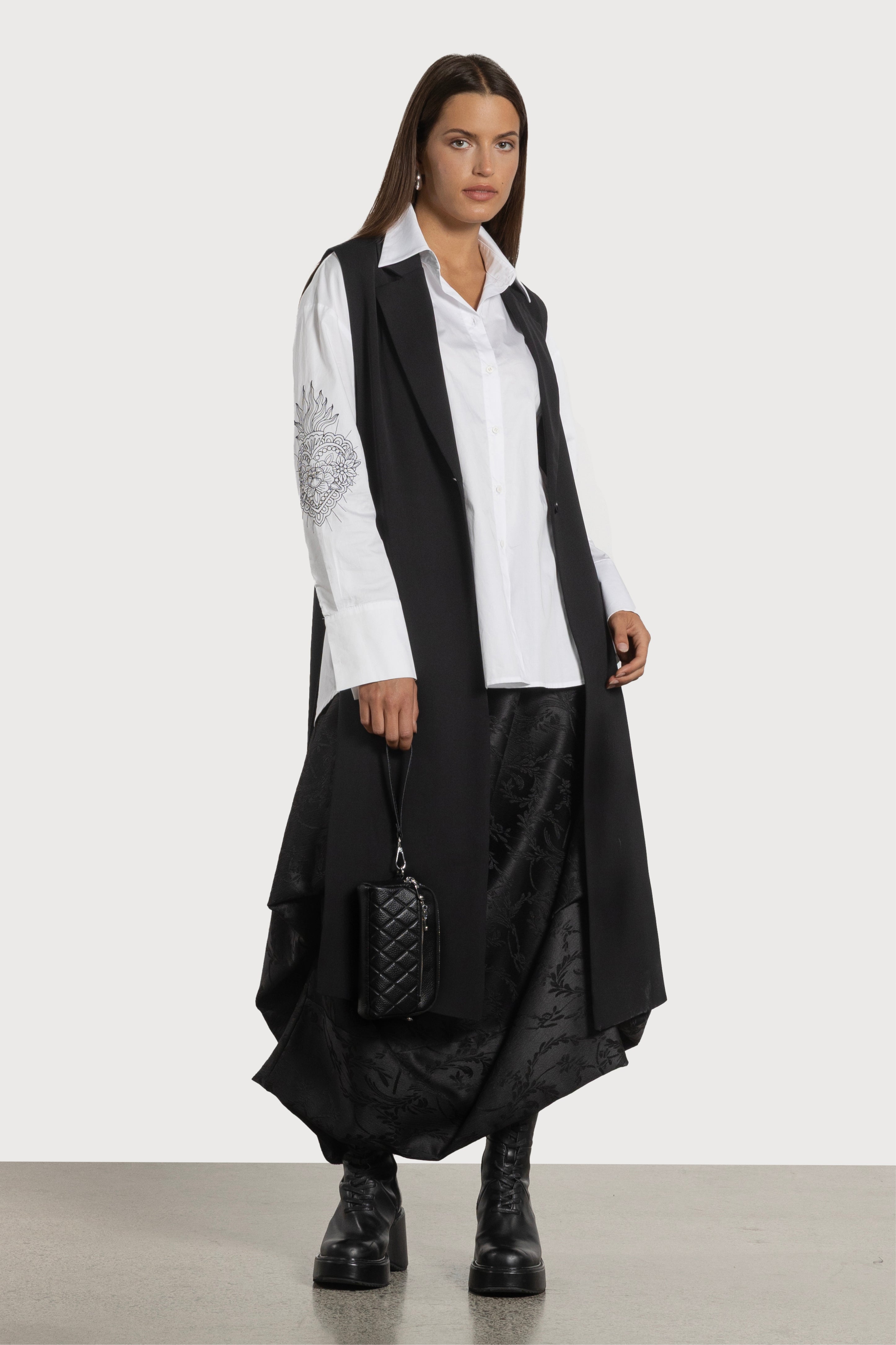Satchi Embroidered Sleeve Cotton Shirt