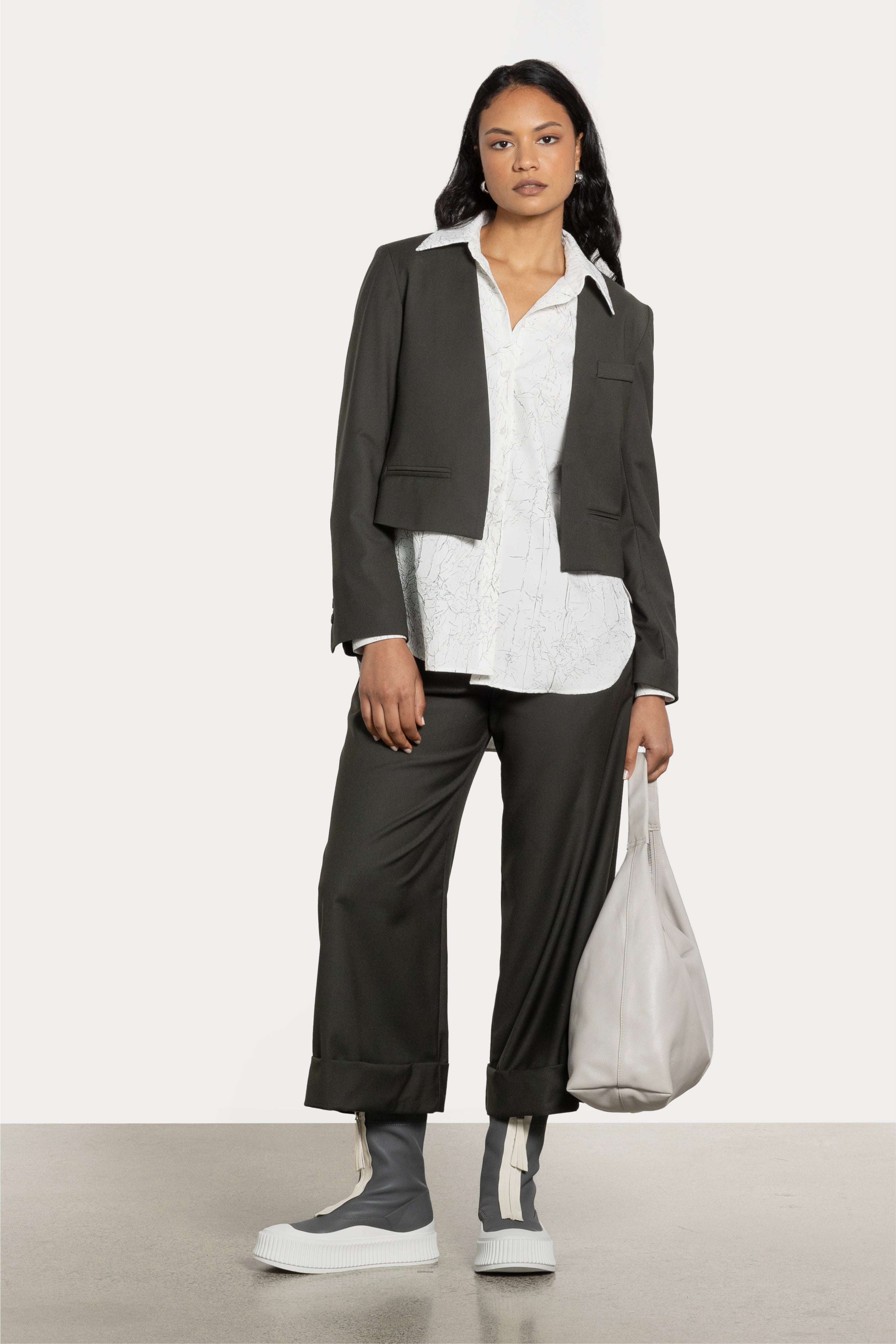 Serena Side Stripe Crushed Shirt