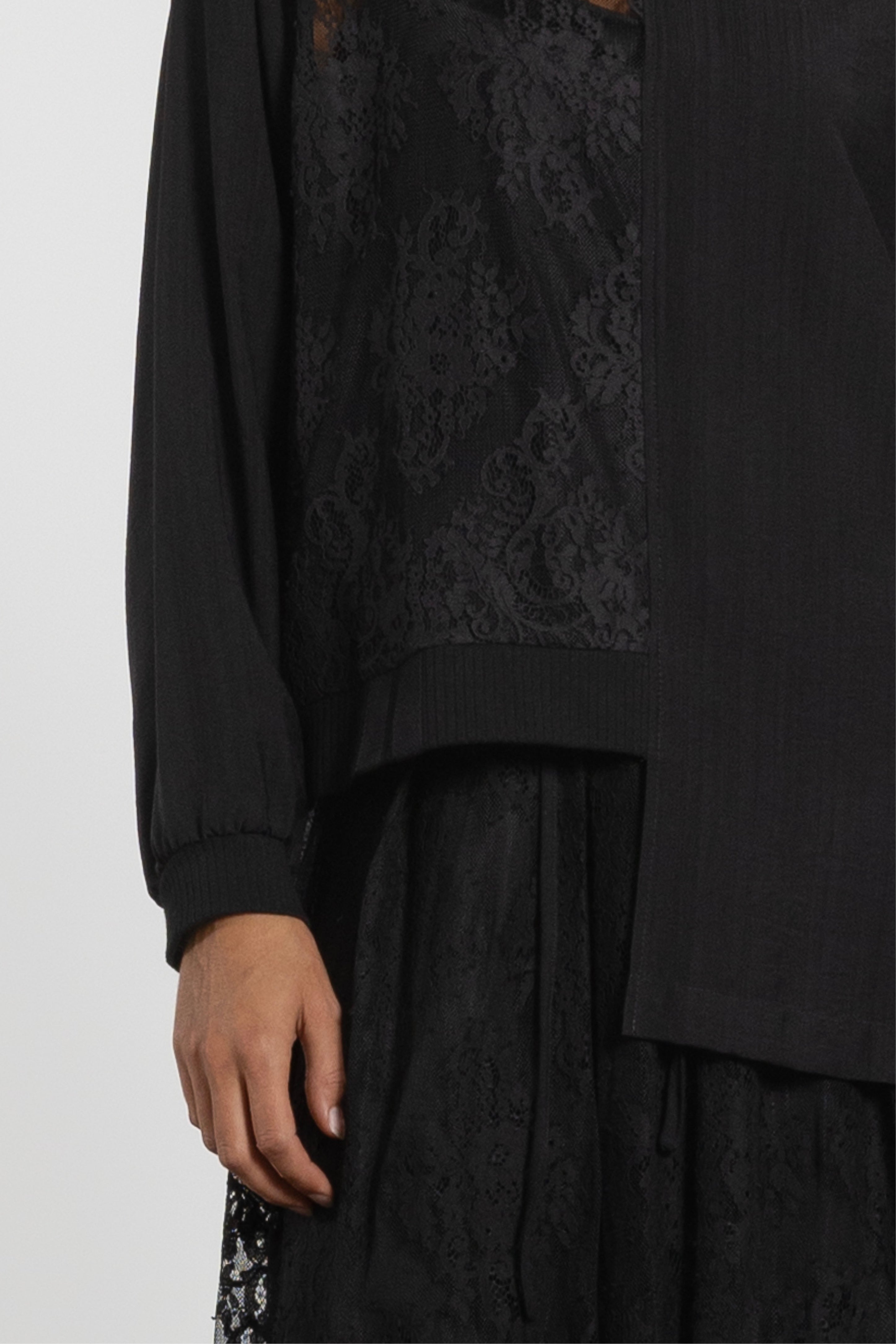 Sigma Lace Insert Asymmetric Top