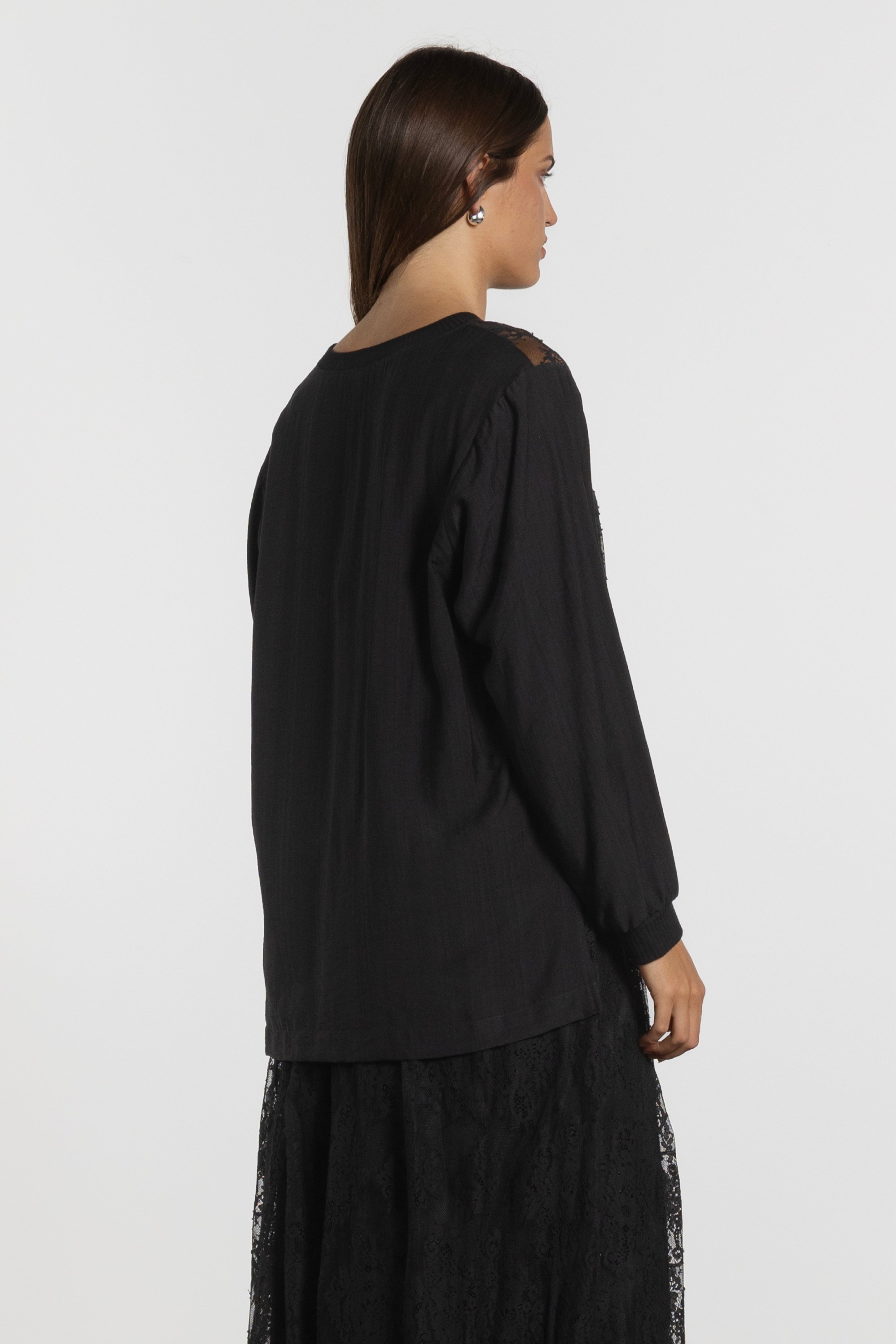 Sigma Lace Insert Asymmetric Top
