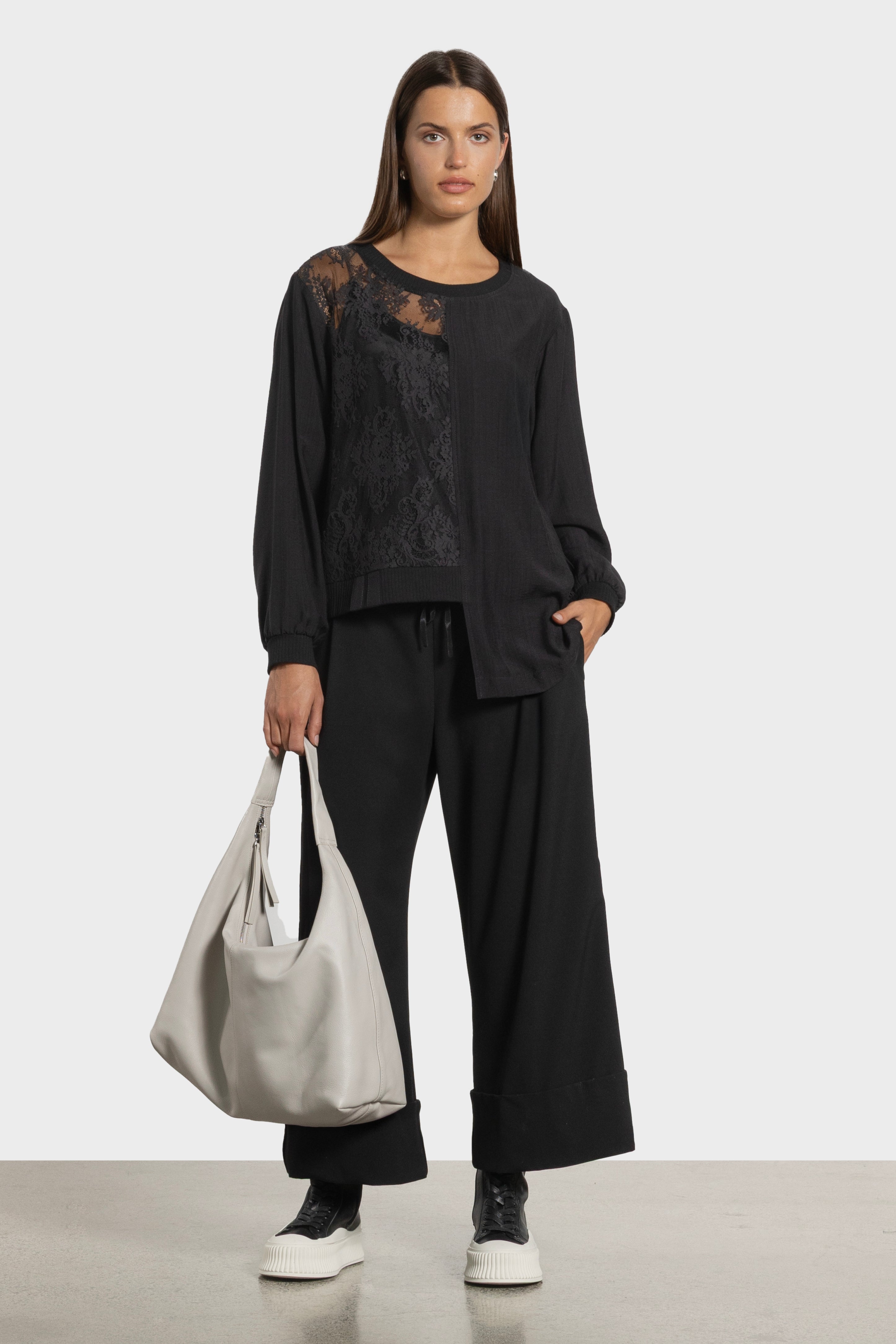 Sigma Lace Insert Asymmetric Top