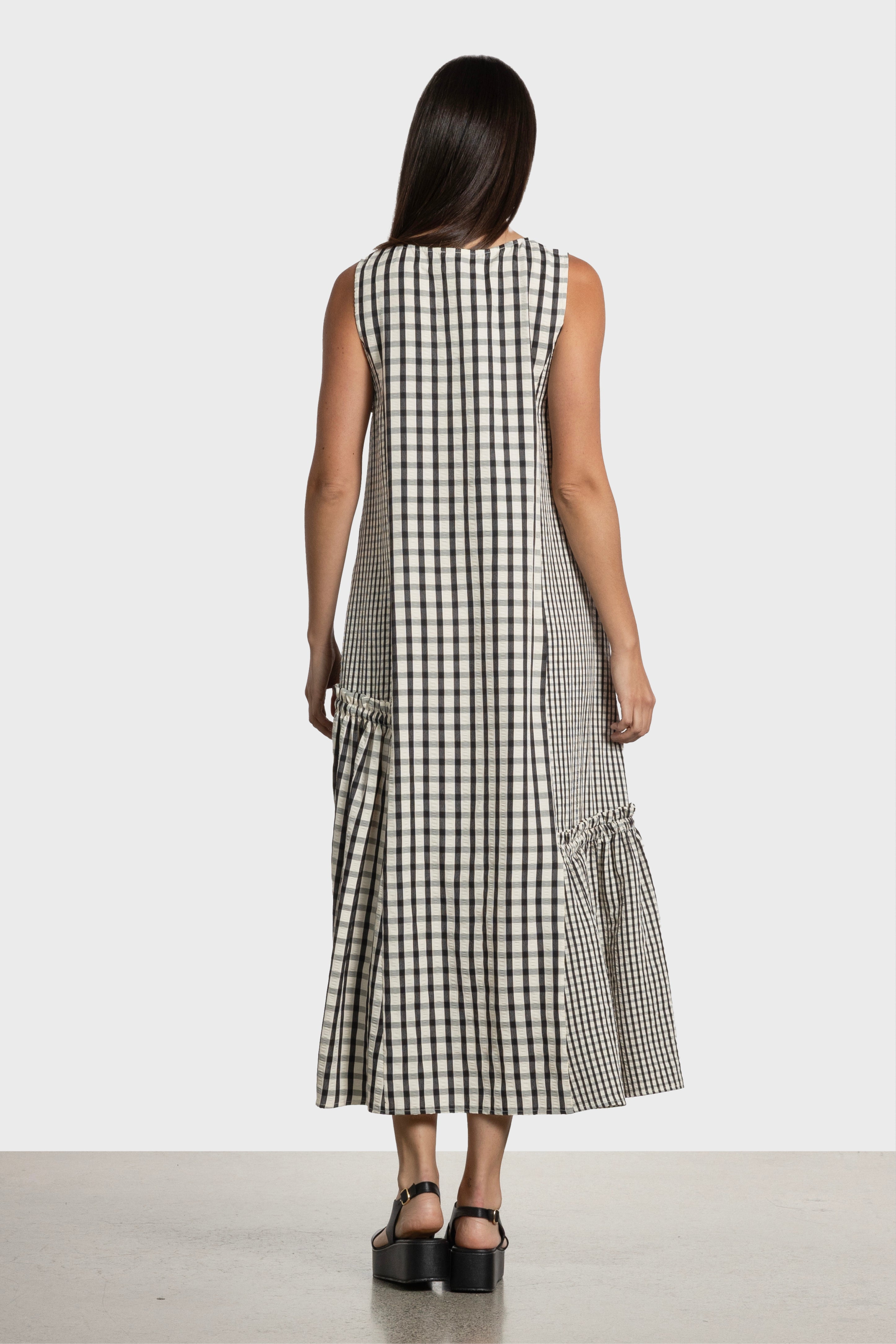 Simona Asymmetrical Gathered Dress