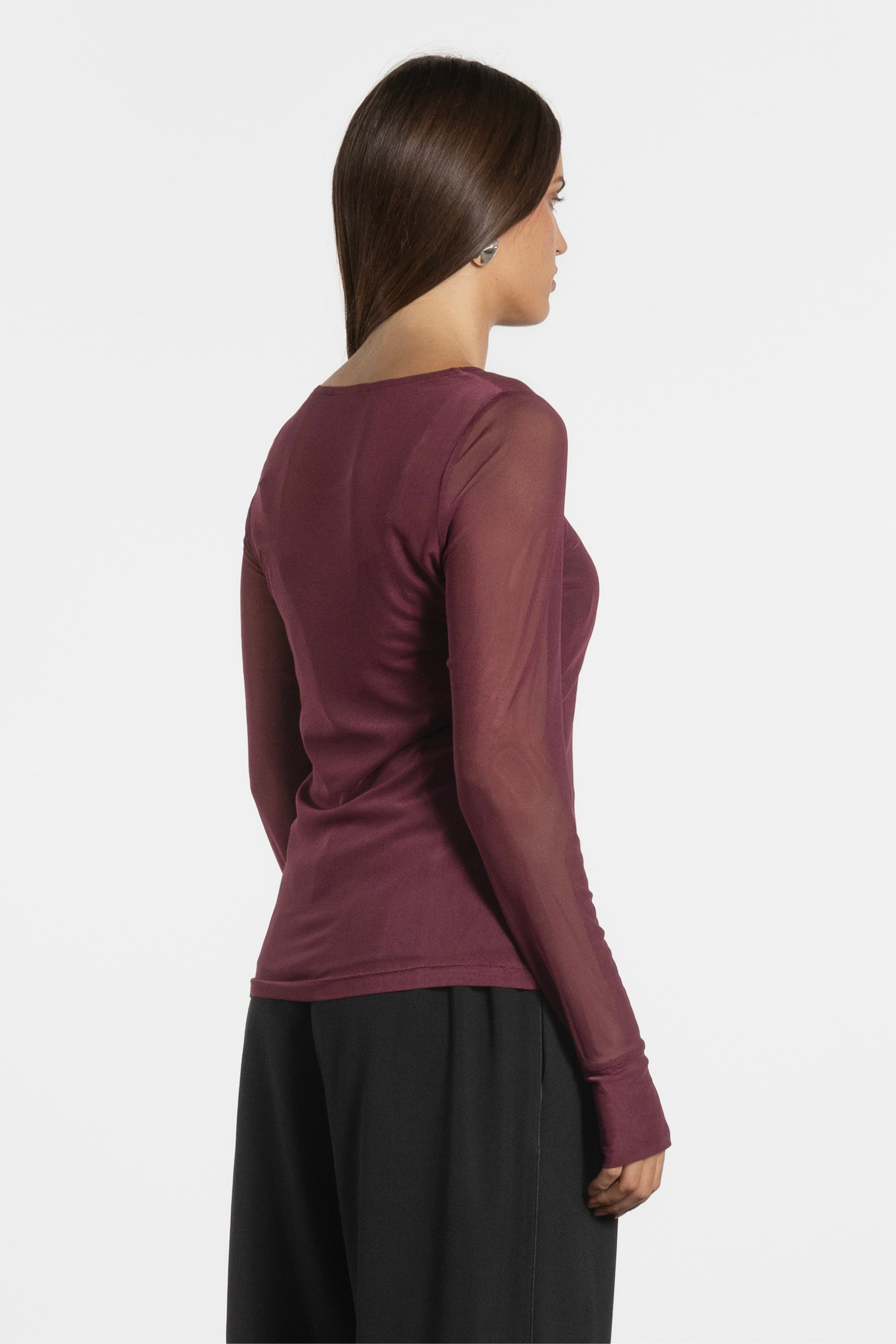 Siri Long Sleeve Fine Mesh Layering Top