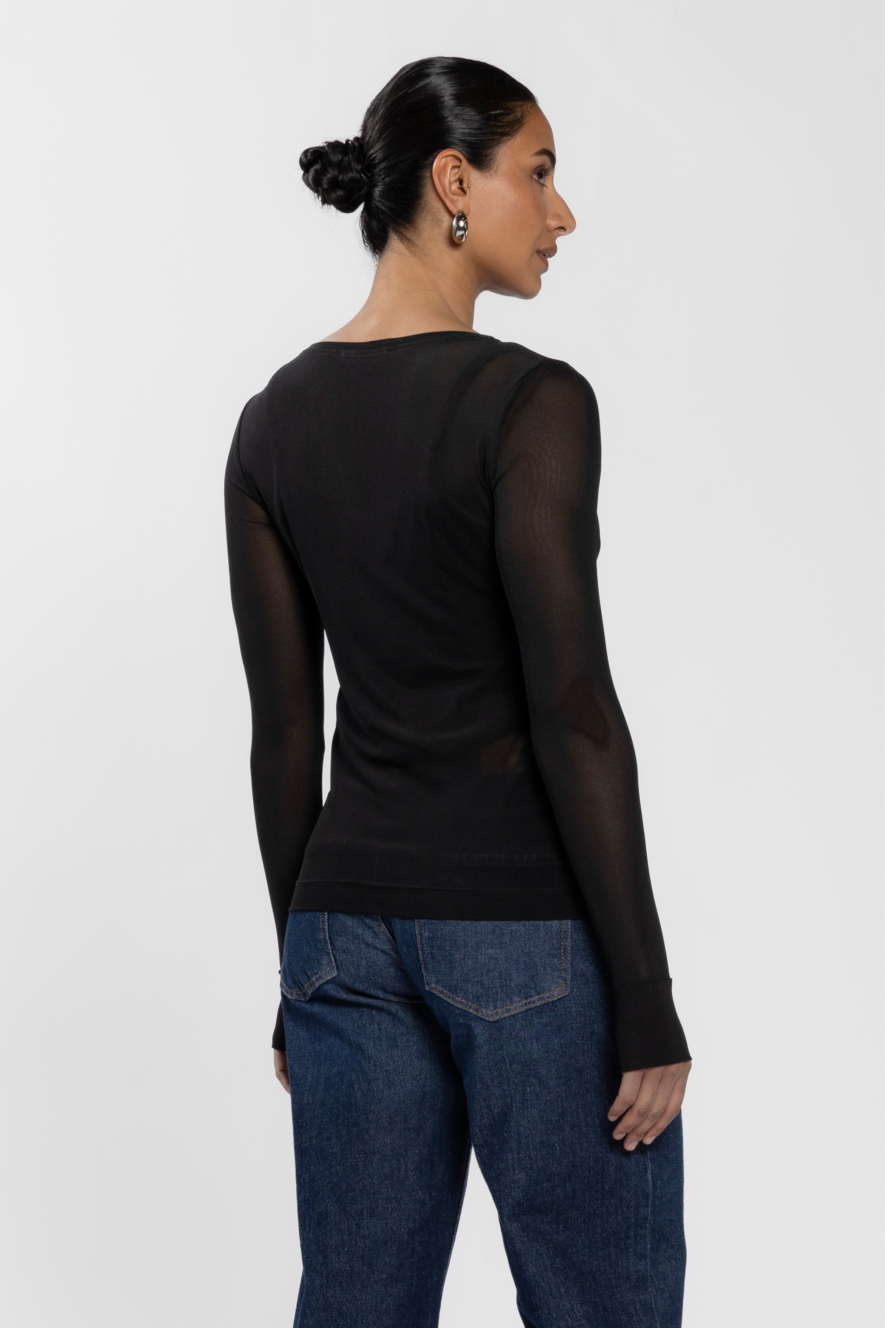 Siri Long Sleeve Mesh Top