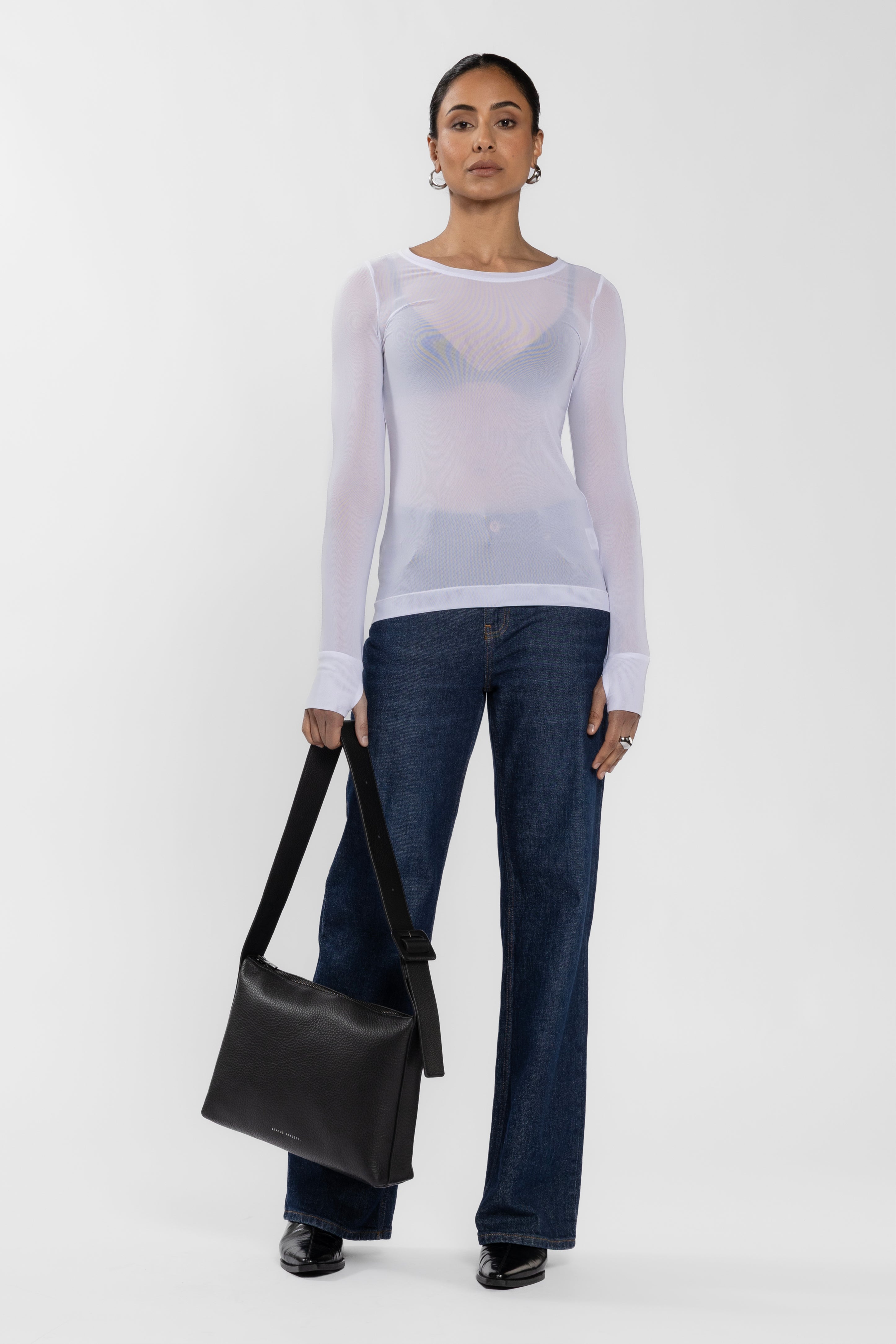 Siri Long Sleeve Mesh Top
