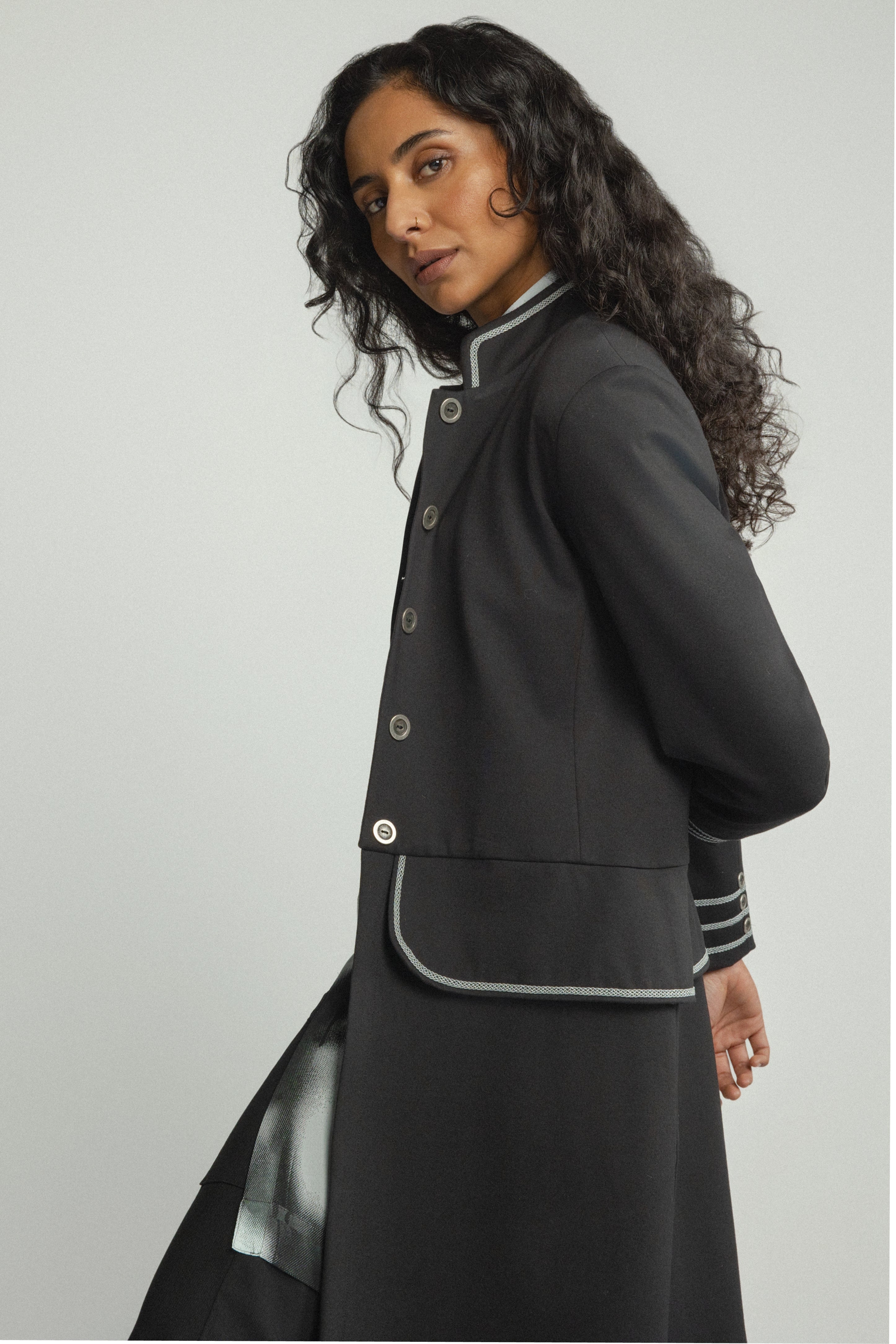 Venice Silver Trim Long Coat